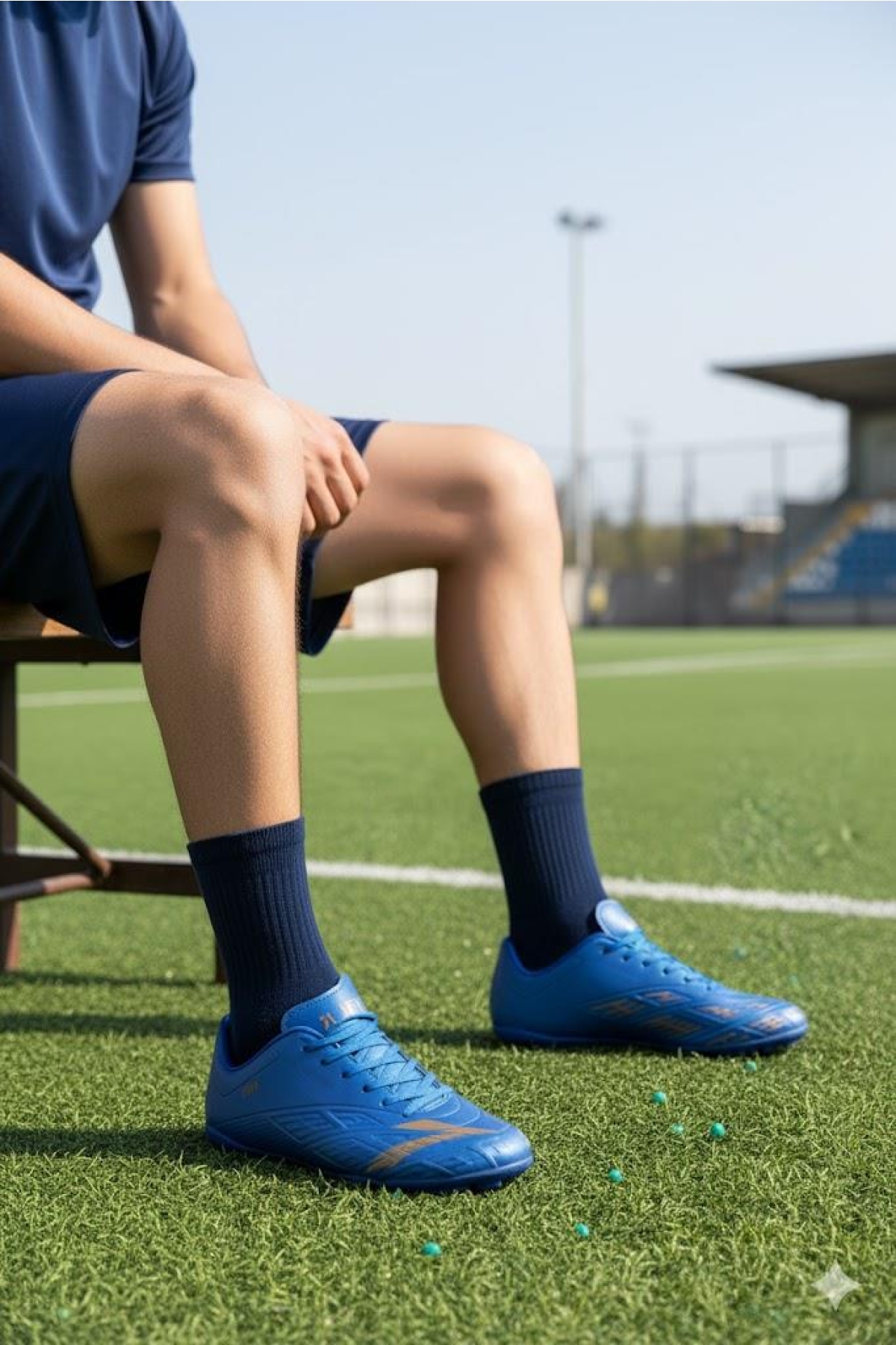 Titan Saks Mavi Orjinal Ürün Çim Saha Halı Saha Erkek Futbol Ayakkabı - Görsel 2