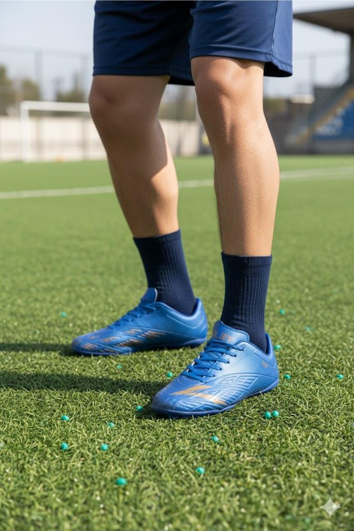 Titan Saks Mavi Orjinal Ürün Çim Saha Halı Saha Erkek Futbol Ayakkabı - Görsel 3