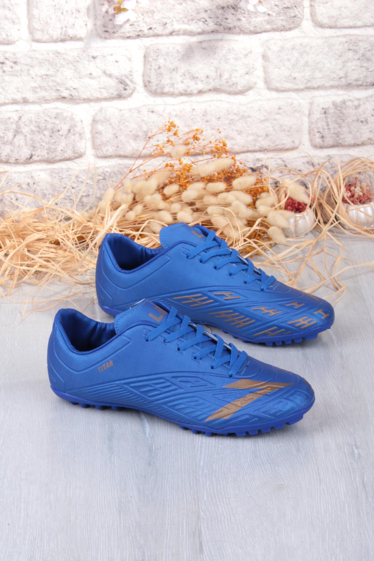 Titan Saks Mavi Orjinal Ürün Çim Saha Halı Saha Erkek Futbol Ayakkabı - Görsel 5