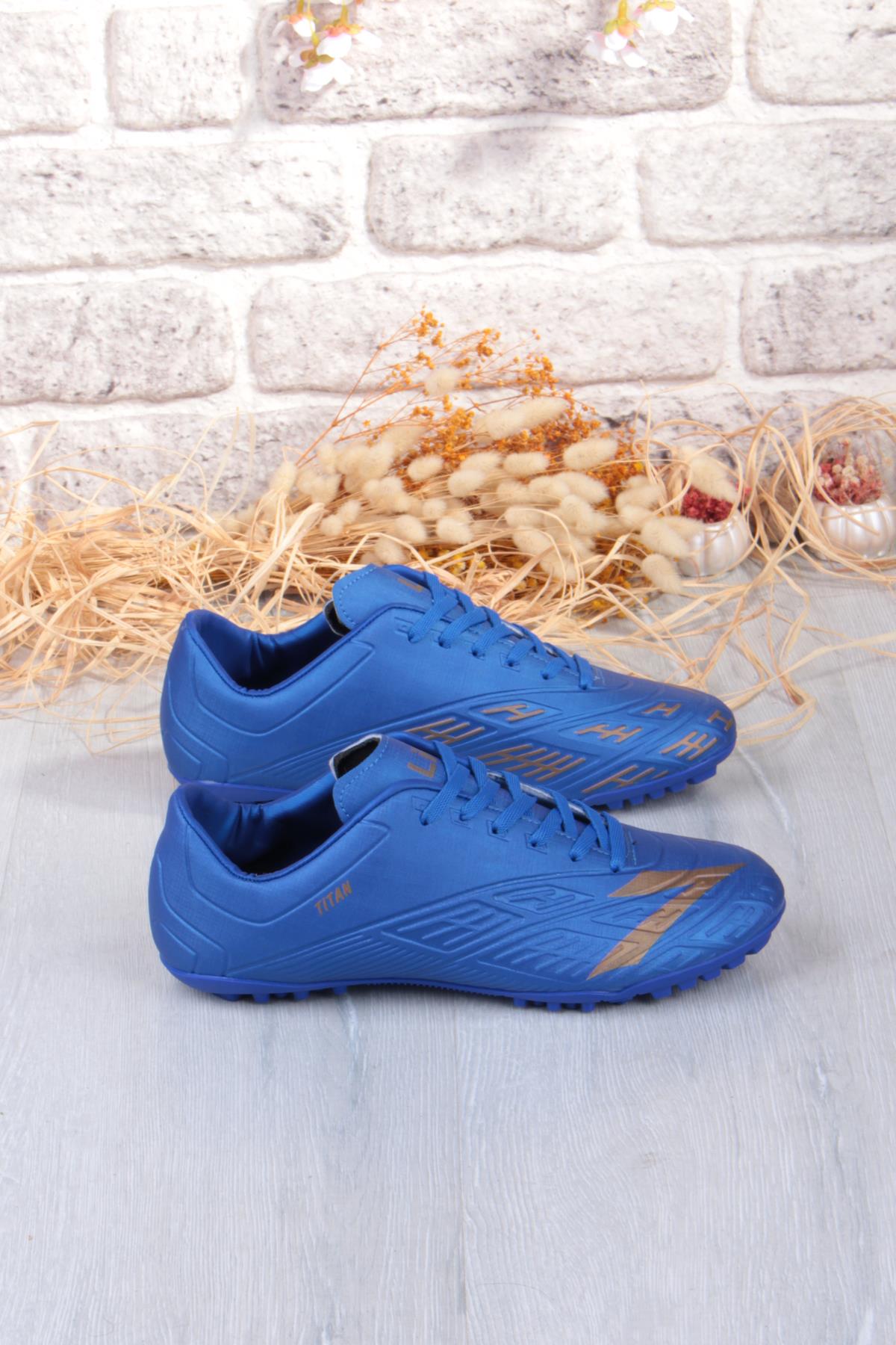 Titan Saks Mavi Orjinal Ürün Çim Saha Halı Saha Erkek Futbol Ayakkabı - Görsel 6
