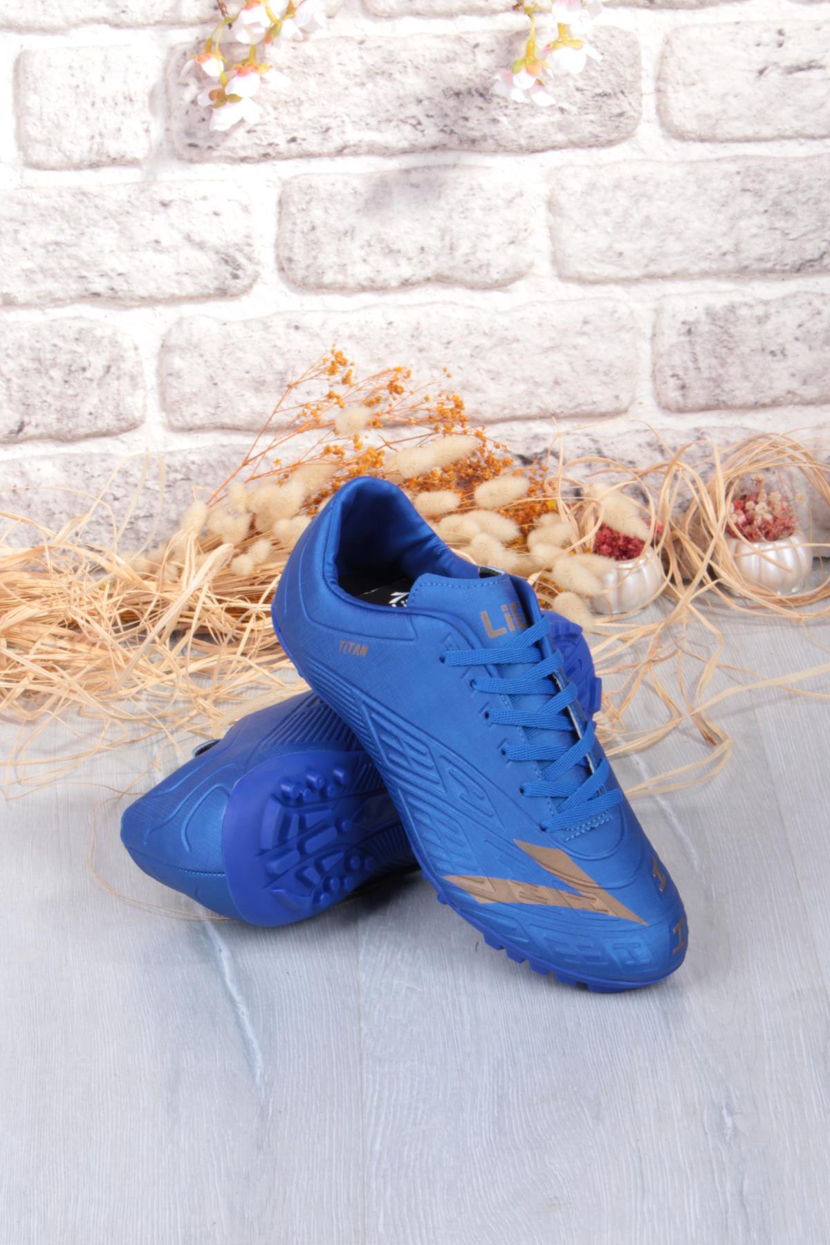Titan Saks Mavi Orjinal Ürün Çim Saha Halı Saha Erkek Futbol Ayakkabı - Görsel 8