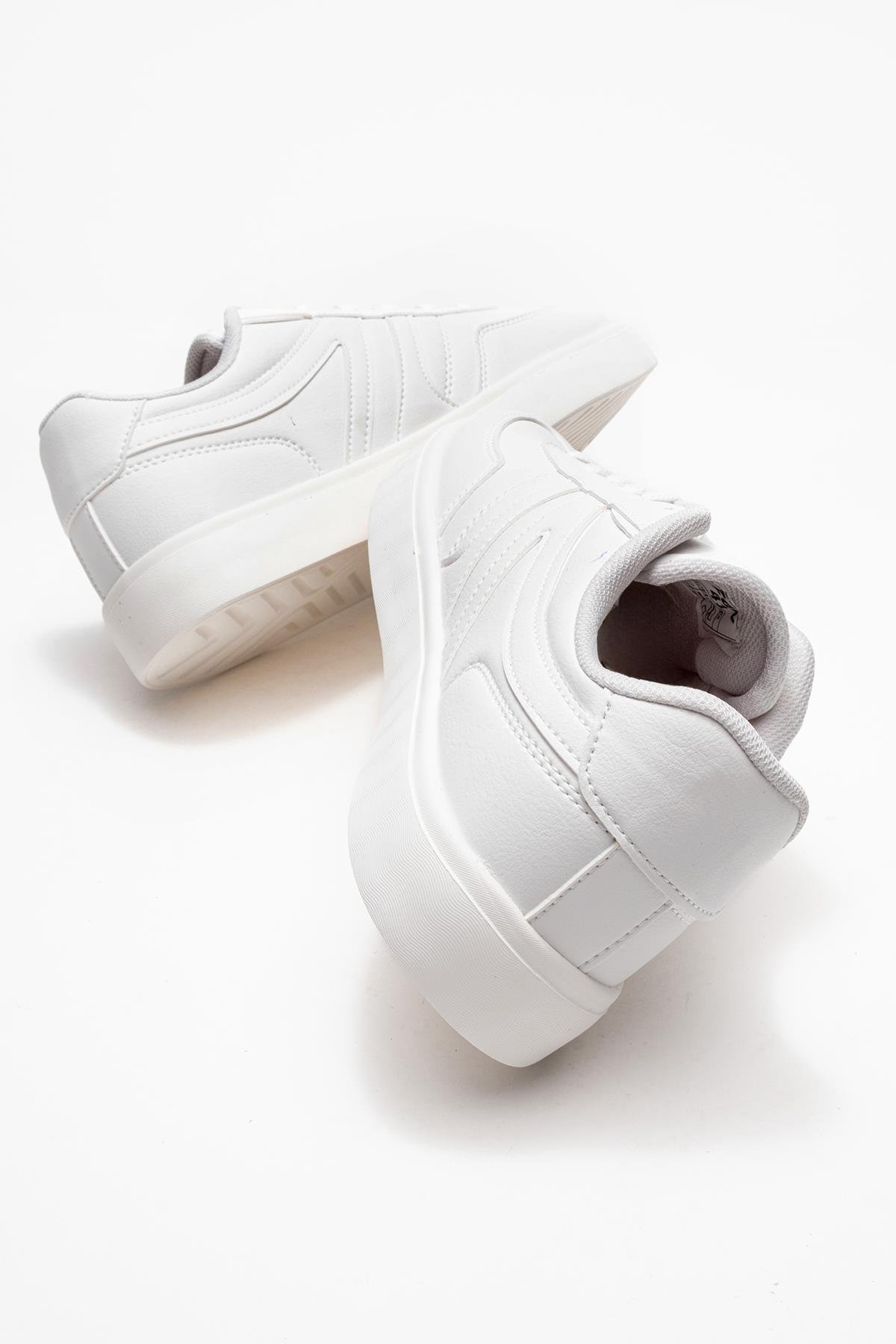 Bağcıklı Erkek Spor Ayakkabı BEYAZ BEYAZ - Görsel 5