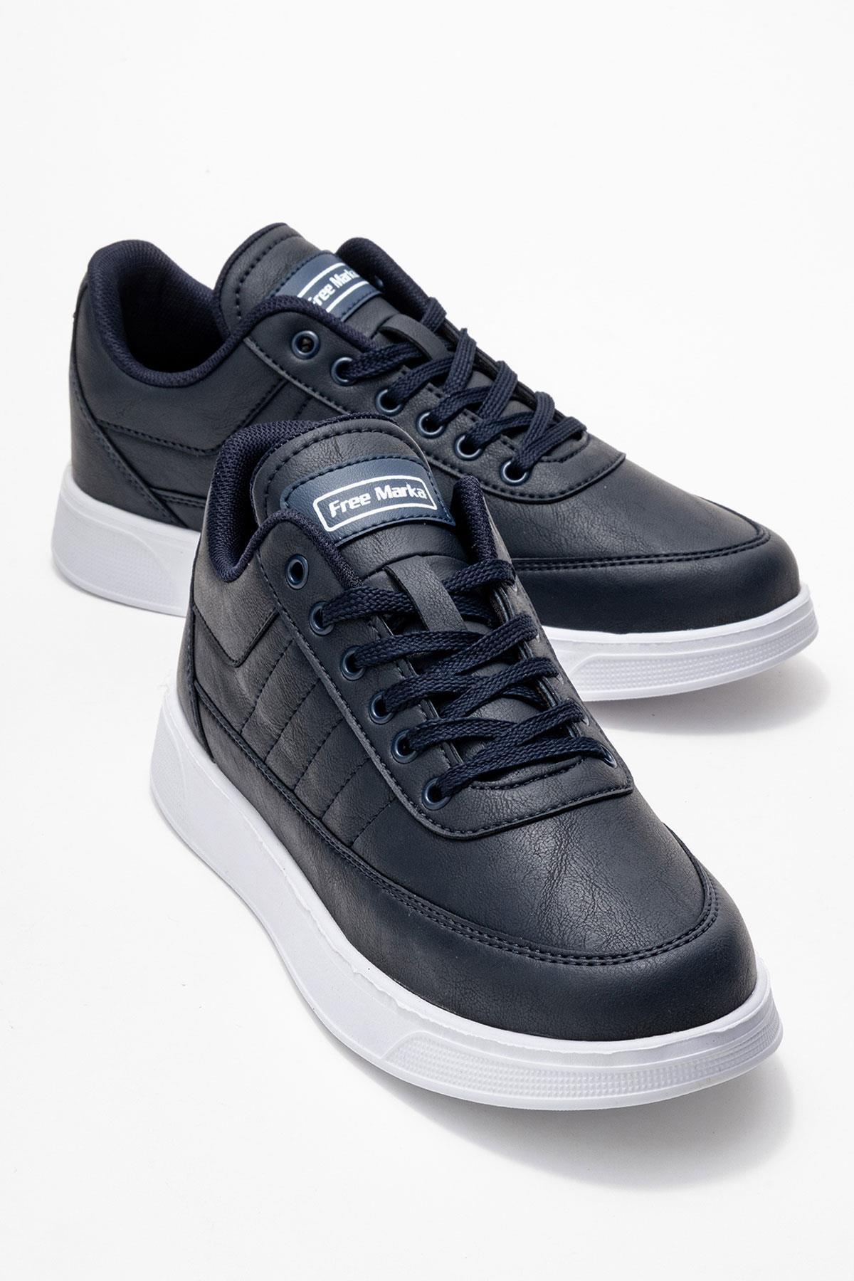 Yan Dikişli Bağcıklı Erkek Spor Ayakkabı; LACİ BEYAZ - Görsel 2