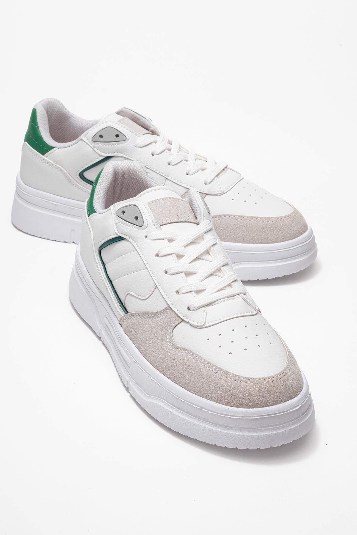 Bağcıklı Erkek Spor Ayakkabı BEYAZ YEŞİL - Görsel 2