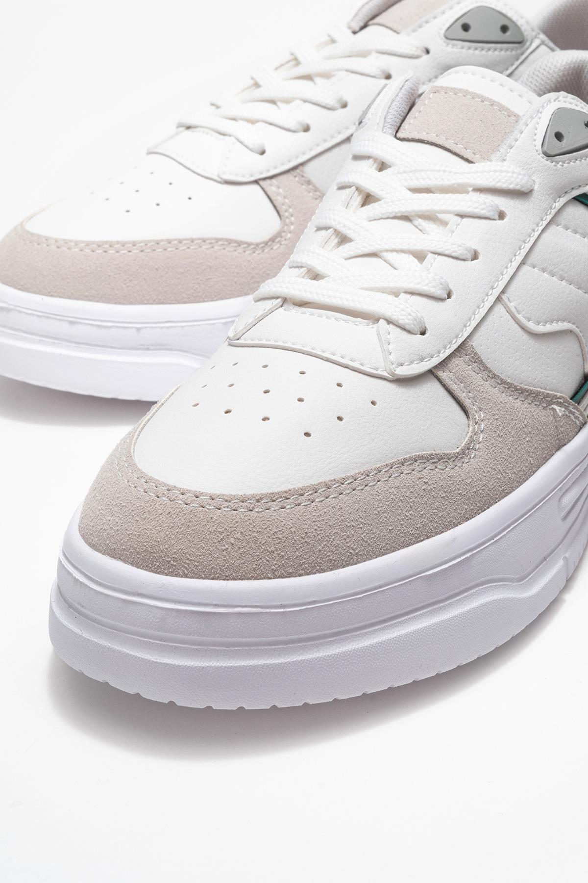 Bağcıklı Erkek Spor Ayakkabı BEYAZ YEŞİL - Görsel 4