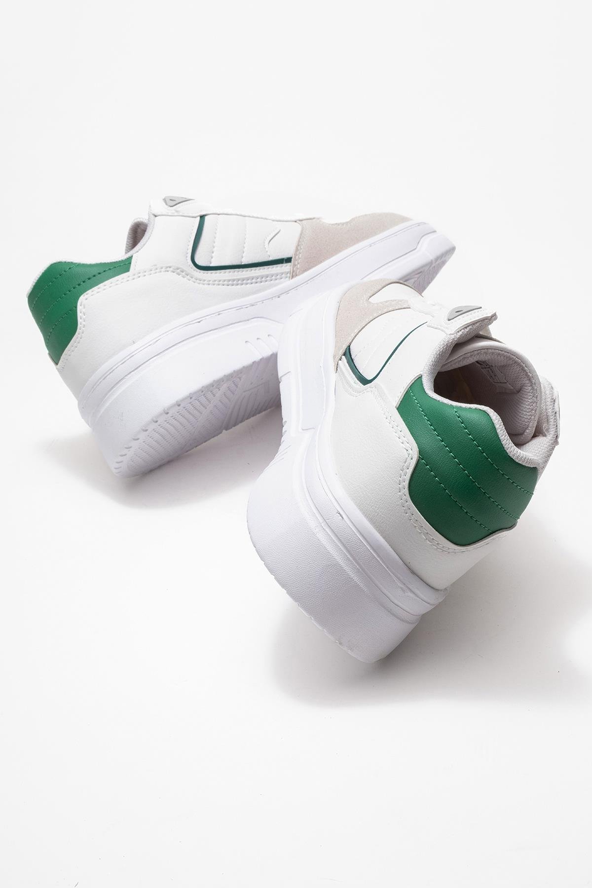 Bağcıklı Erkek Spor Ayakkabı BEYAZ YEŞİL - Görsel 5