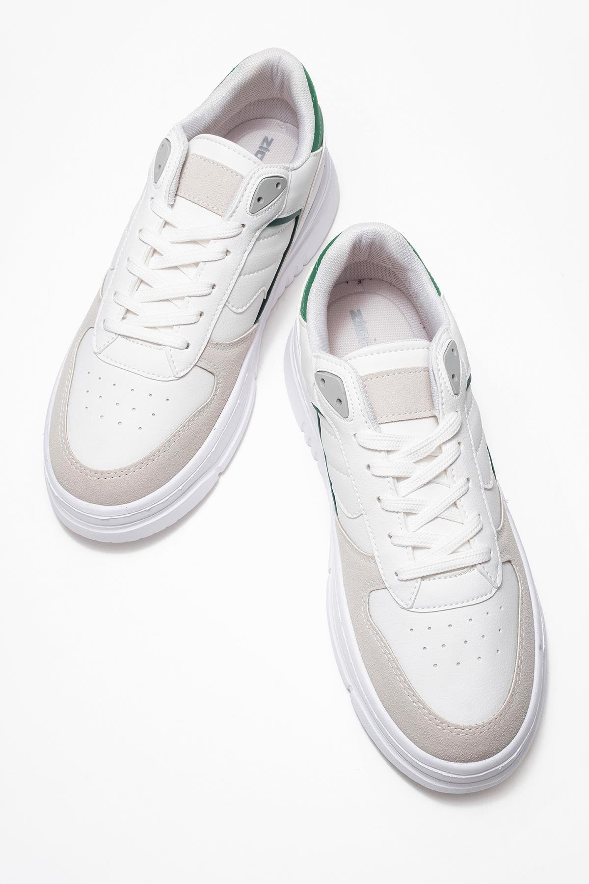 Bağcıklı Erkek Spor Ayakkabı BEYAZ YEŞİL - Görsel 6