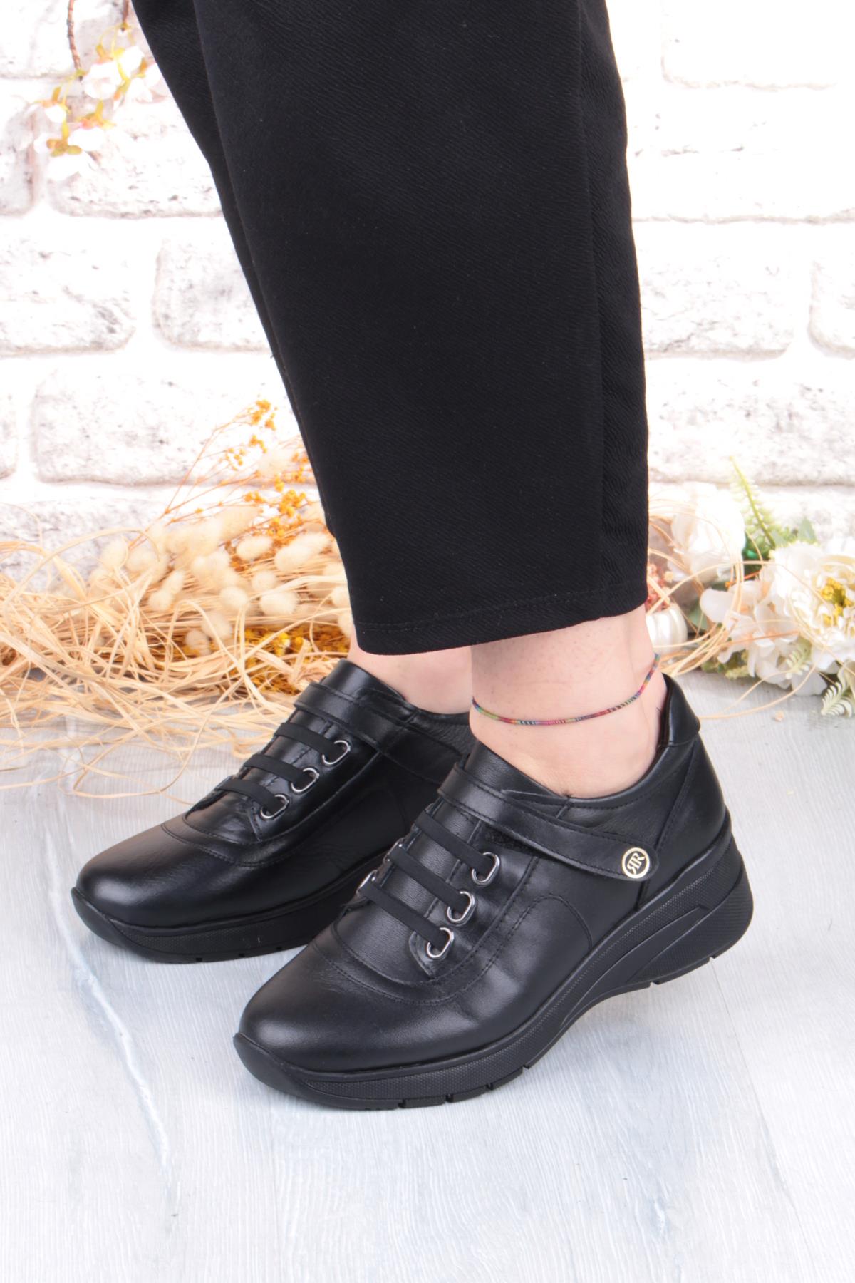 7313 Rahat Esnek Kaymaz Taban Hakiki Deri Kadın Ayakkabı - Görsel 3