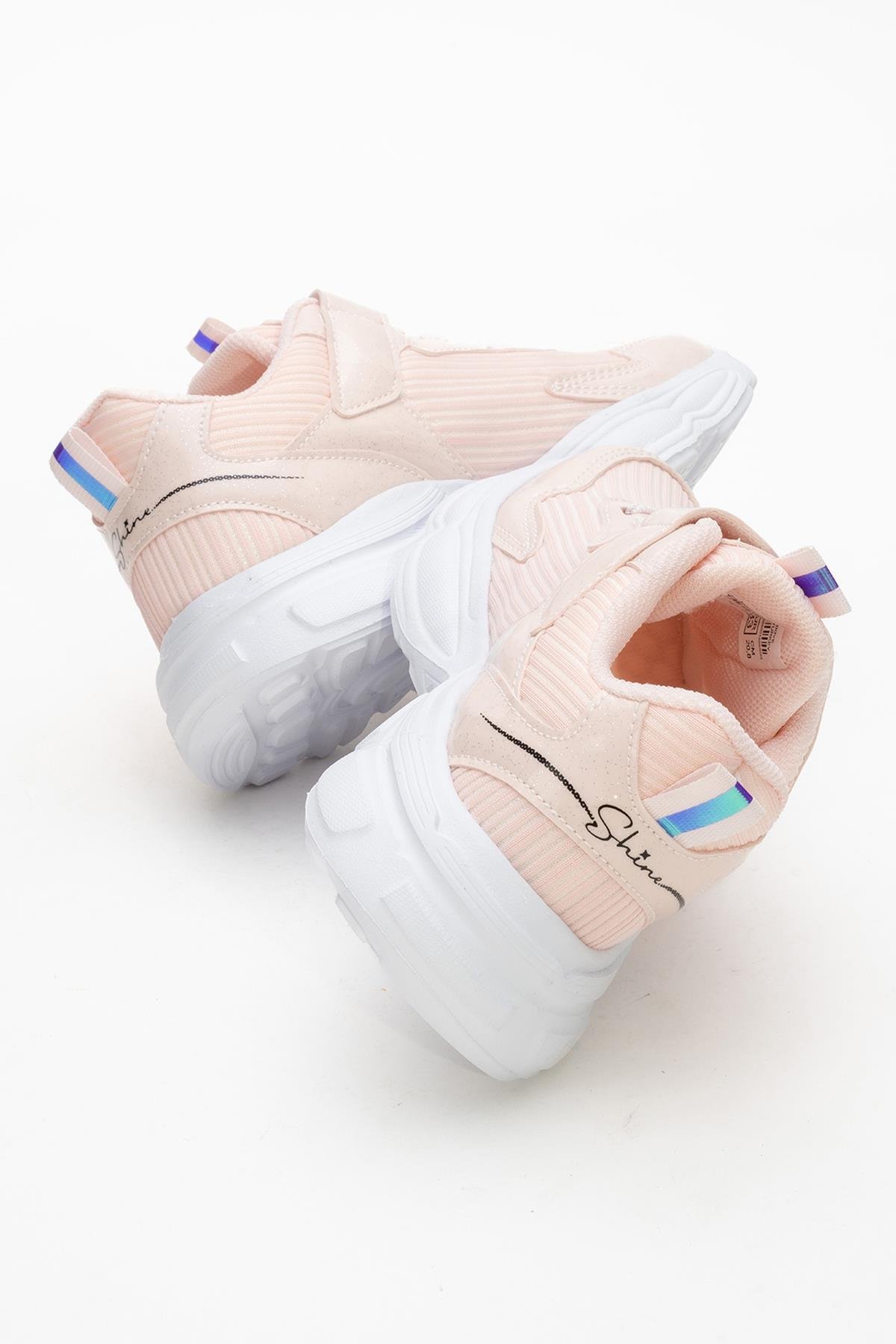 Cırtlı Bağlı Anorak Çocuk Spor Ayakkabı 26-30 PUDRA BEYAZ - Görsel 5