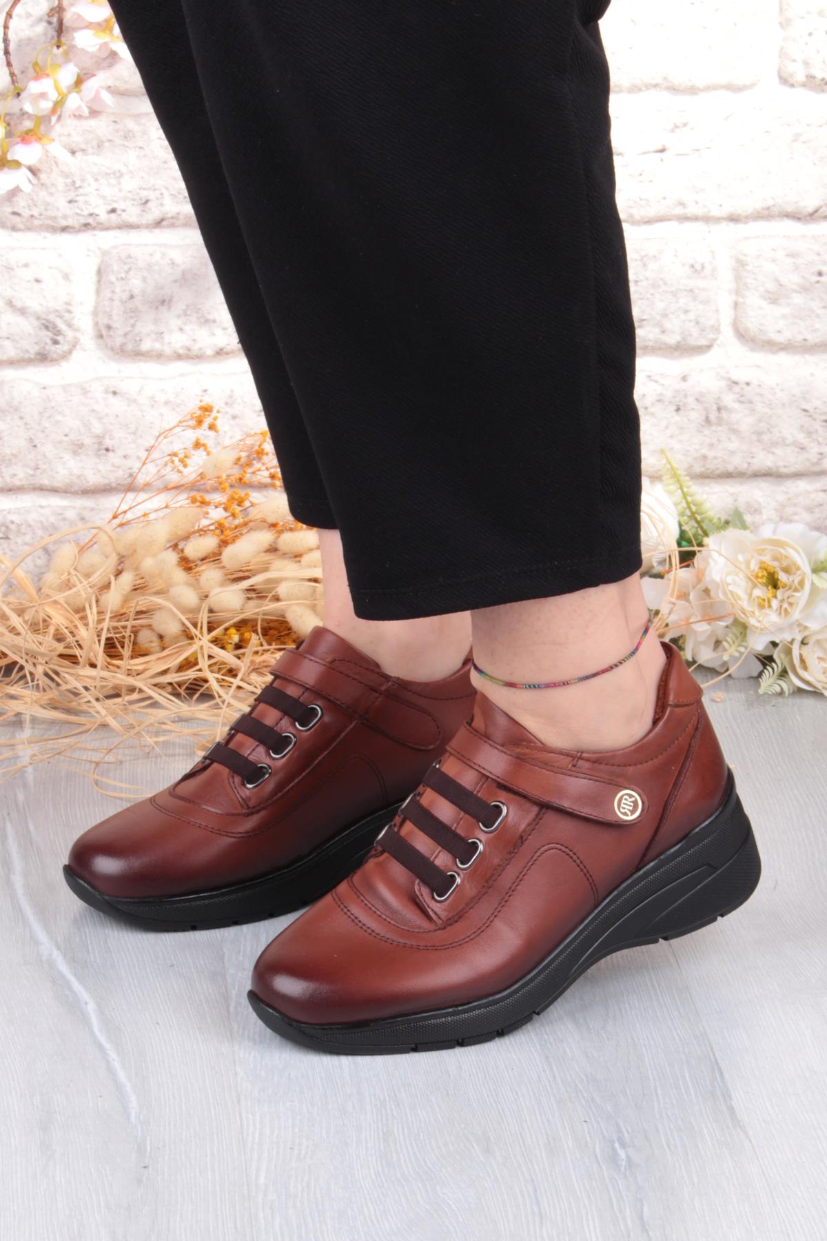 7313 Rahat Esnek Kaymaz Taban Hakiki Deri Kadın Ayakkabı - Görsel 3