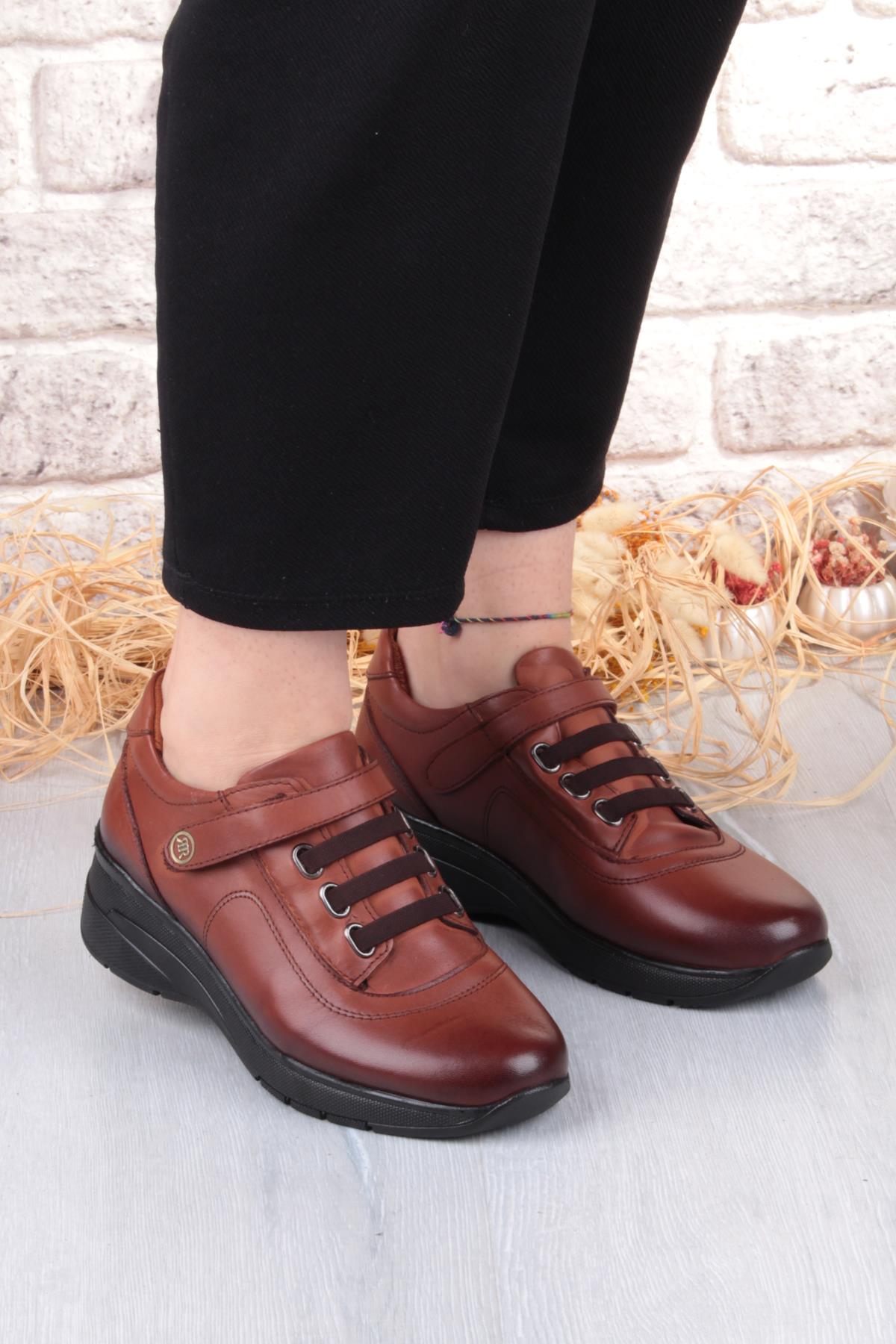 7313 Rahat Esnek Kaymaz Taban Hakiki Deri Kadın Ayakkabı - Görsel 5
