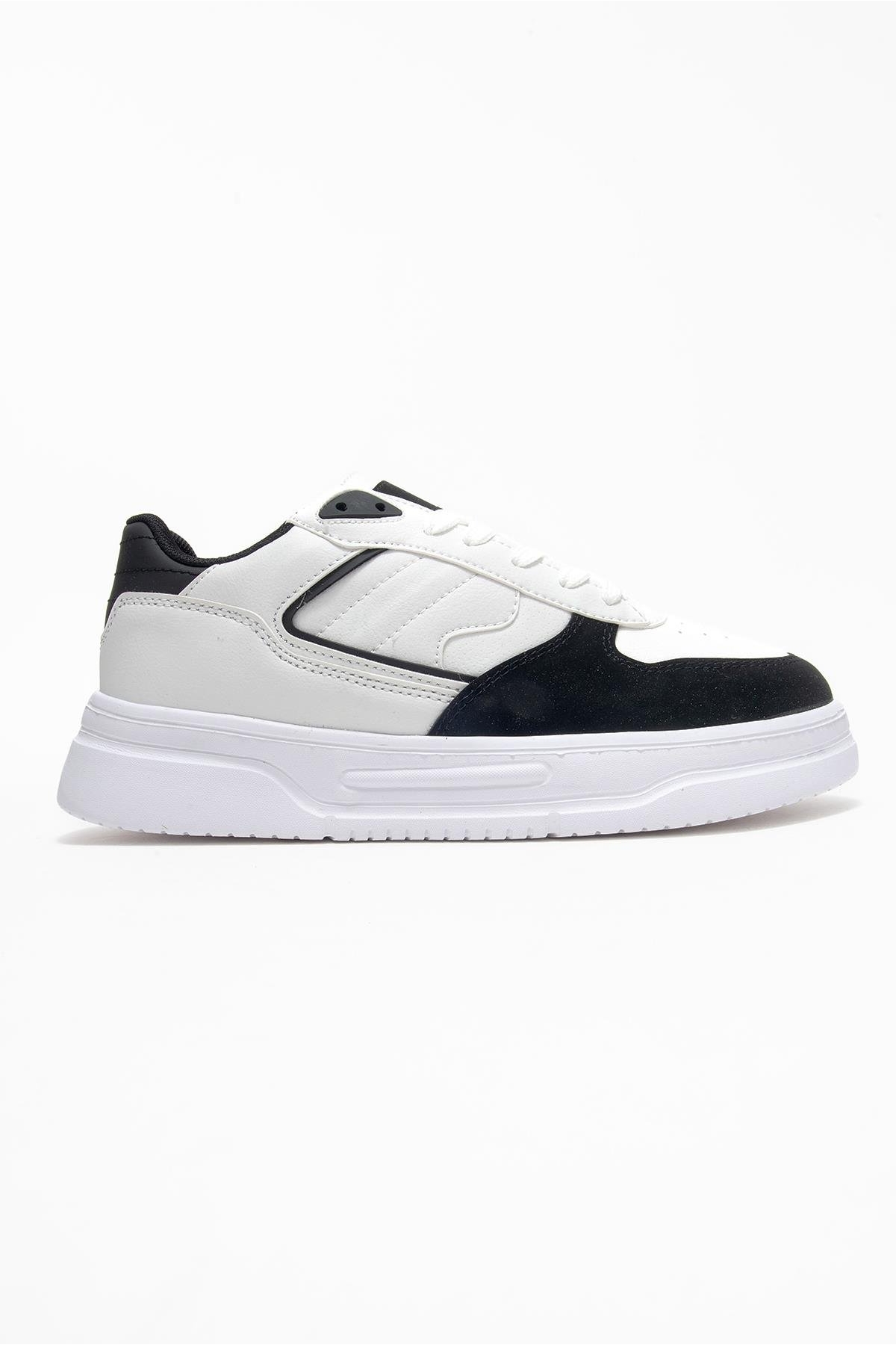 Bağcıklı Erkek Spor Ayakkabı BEYAZ SİYAH - Görsel 3