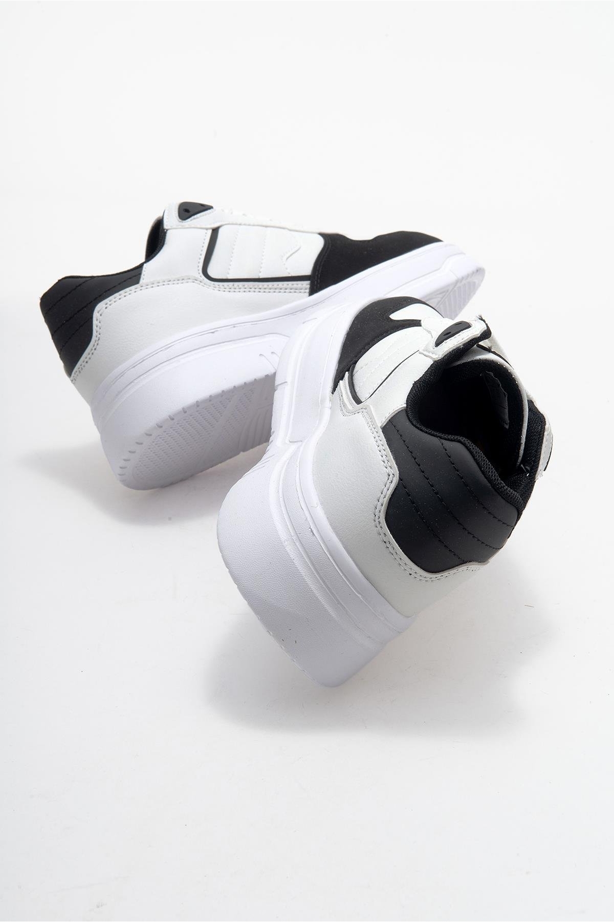 Bağcıklı Erkek Spor Ayakkabı BEYAZ SİYAH - Görsel 5
