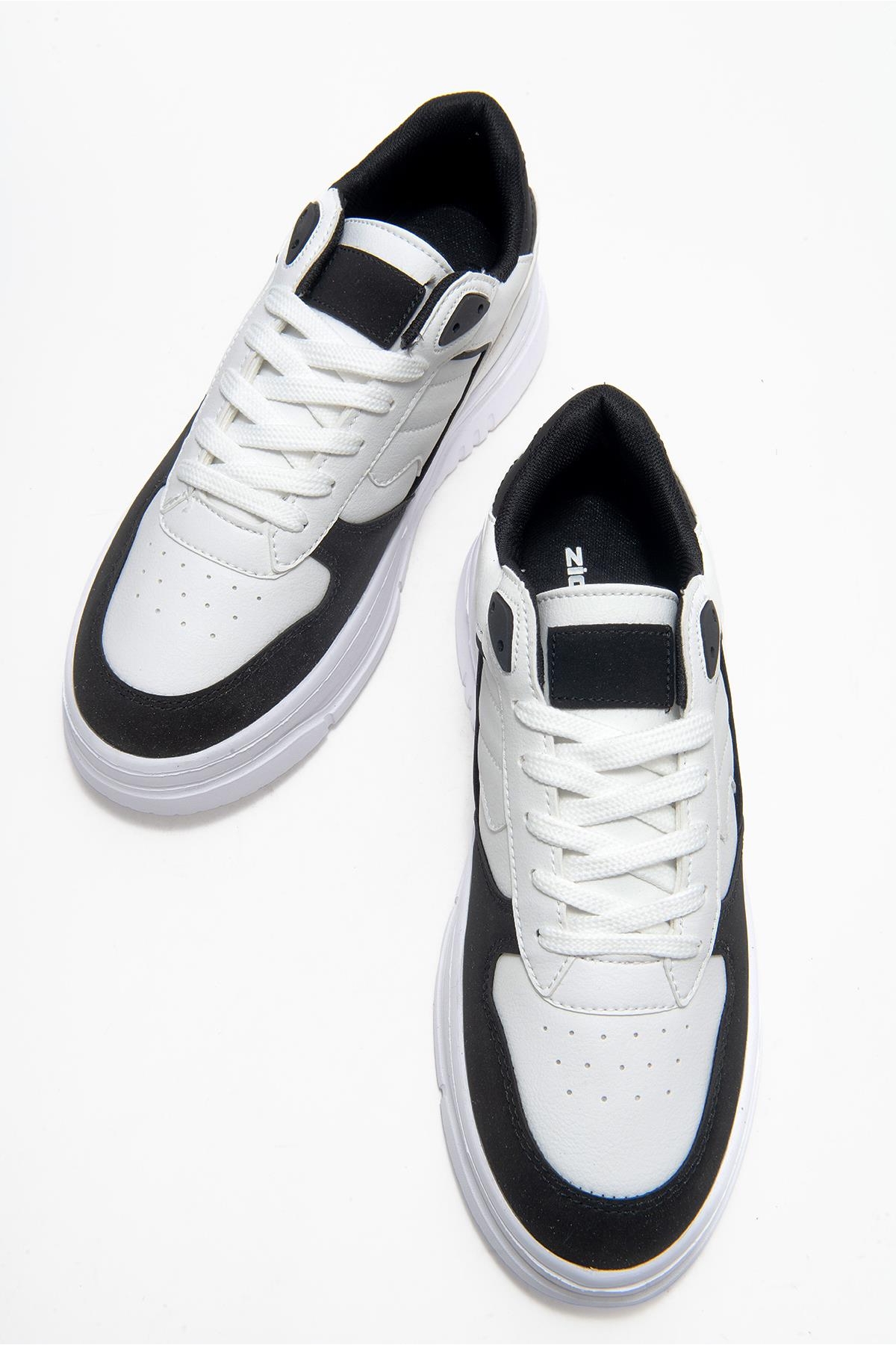 Bağcıklı Erkek Spor Ayakkabı BEYAZ SİYAH - Görsel 6