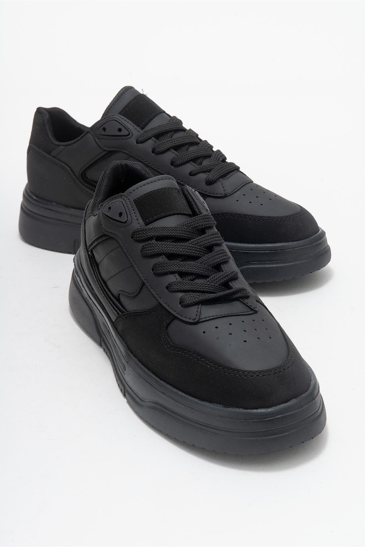 Bağcıklı Erkek Spor Ayakkabı SİYAH SİYAH - Görsel 2