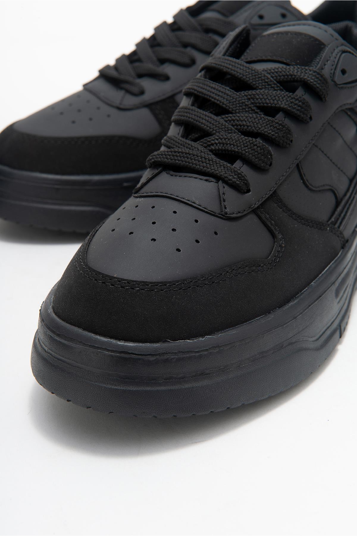 Bağcıklı Erkek Spor Ayakkabı SİYAH SİYAH - Görsel 4