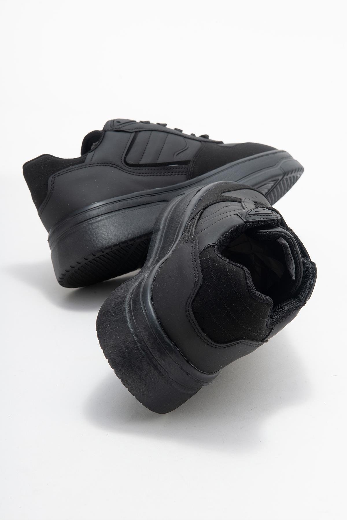 Bağcıklı Erkek Spor Ayakkabı SİYAH SİYAH - Görsel 5