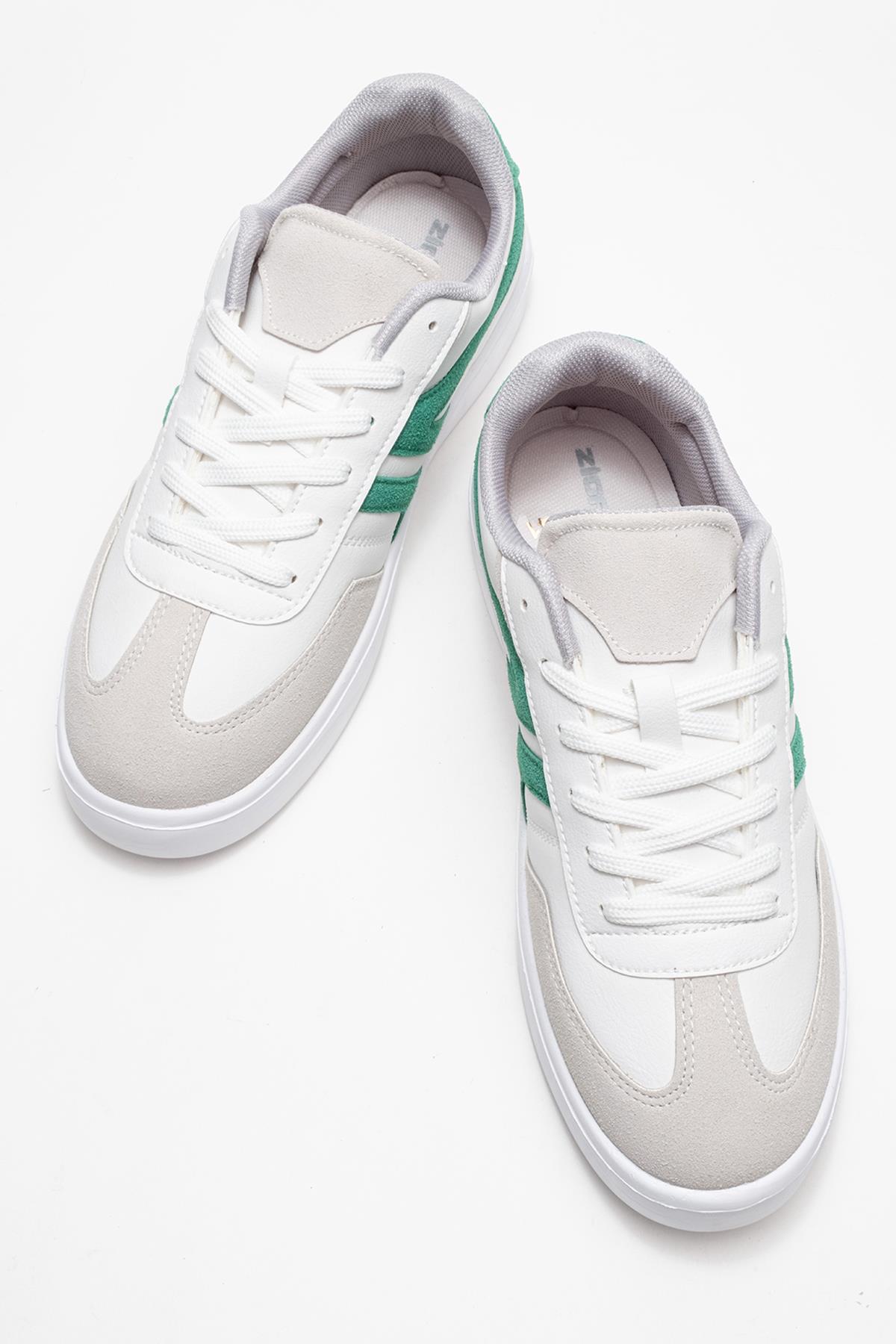 Bağcıklı Erkek Spor Ayakkabı BEYAZ YEŞİL - Görsel 6