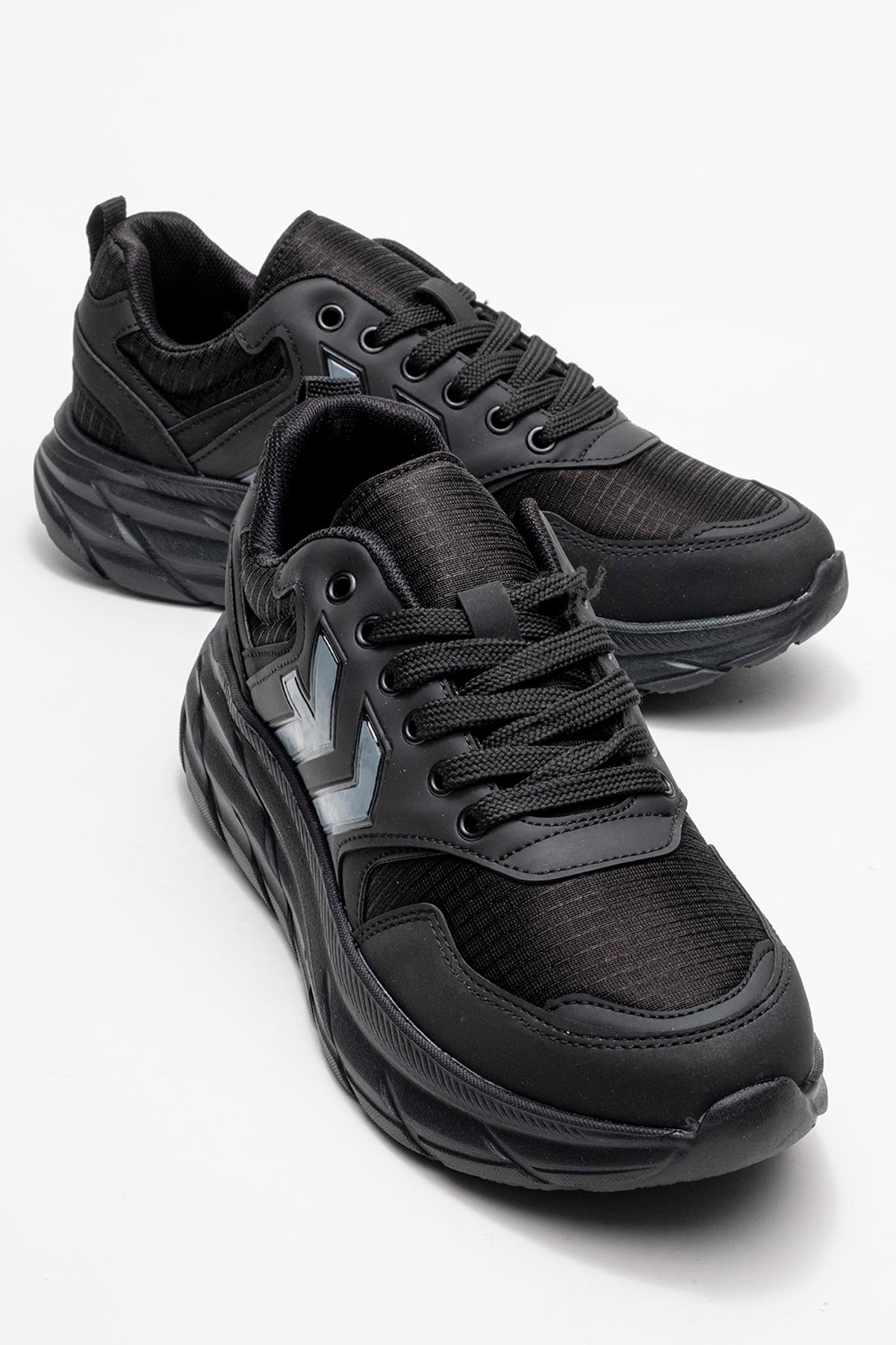 Bağcıklı Erkek Spor Ayakkabı SİYAH FÜME - Görsel 2