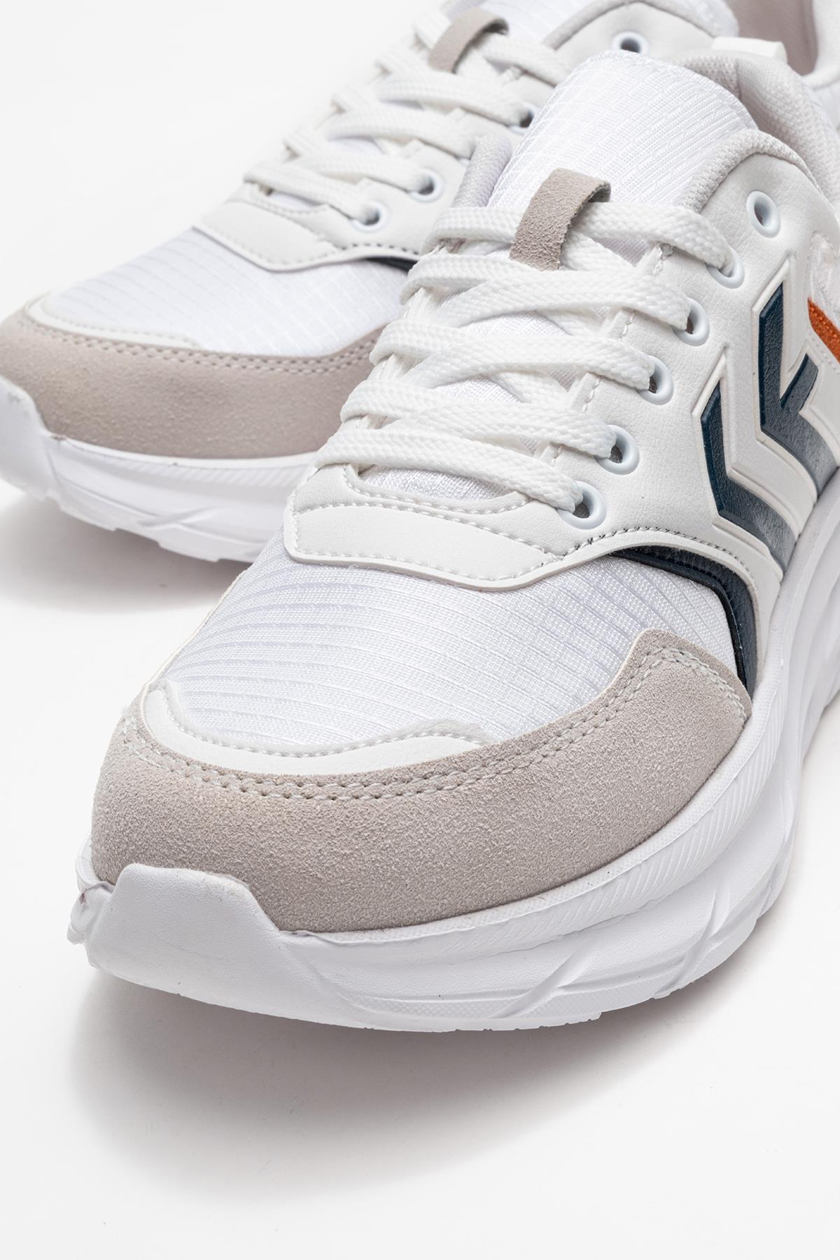 Bağcıklı Erkek Spor Ayakkabı SİYAH BEYAZ SİYAH TABAN - Görsel 4