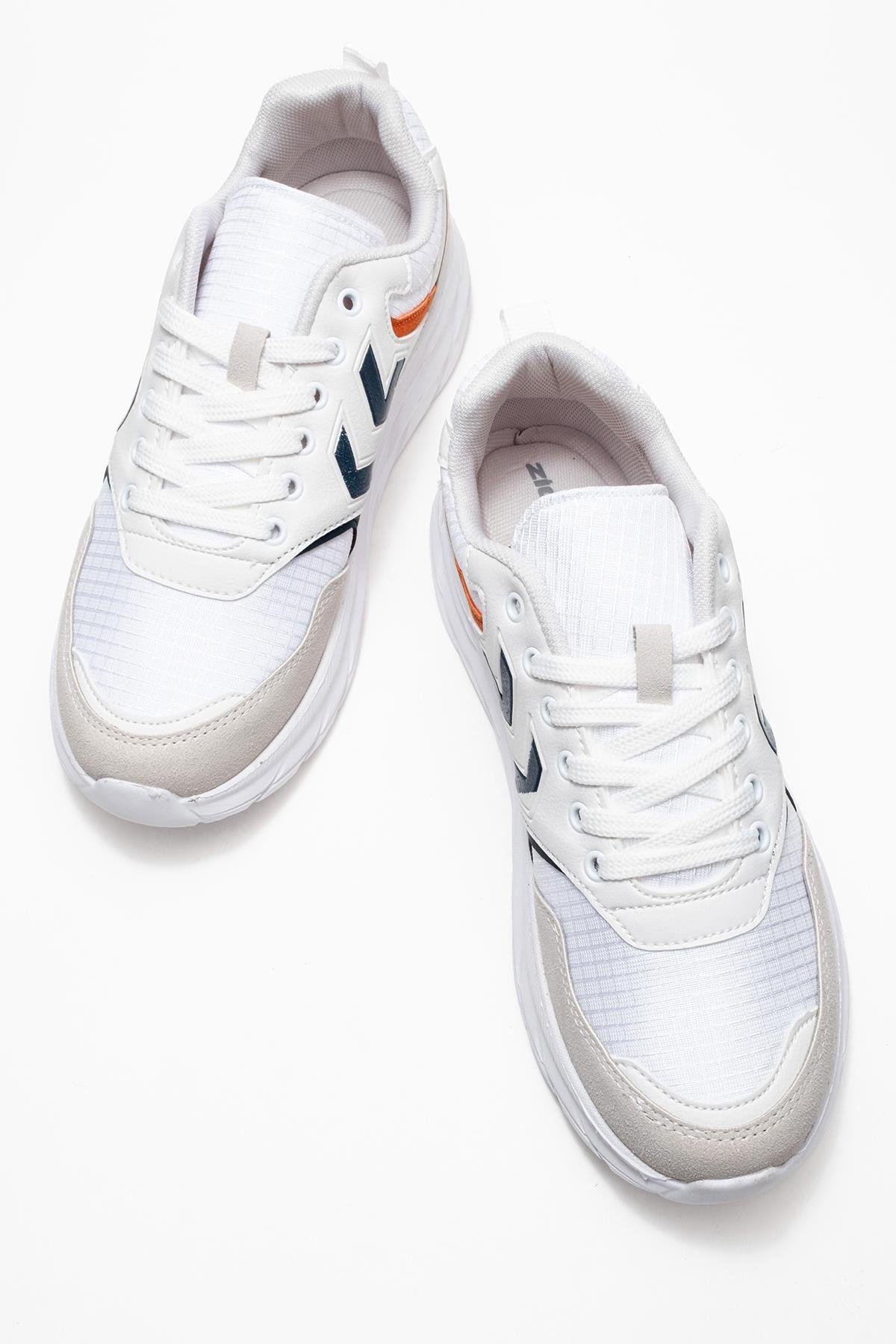 Bağcıklı Erkek Spor Ayakkabı SİYAH BEYAZ SİYAH TABAN - Görsel 6