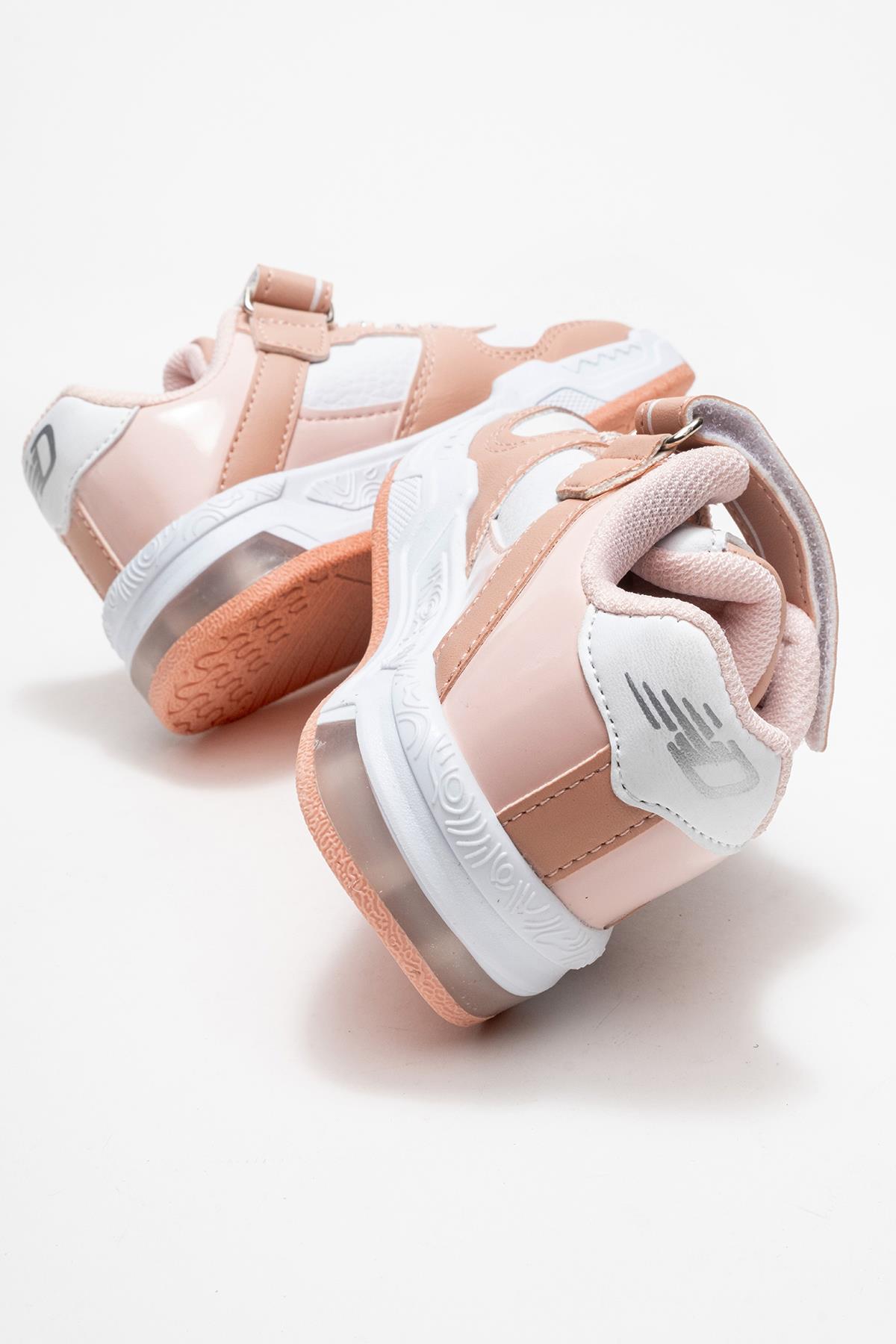 Cırtlı Çocuk Spor Ayakkabı ; BEYAZ PUDRA - Görsel 5