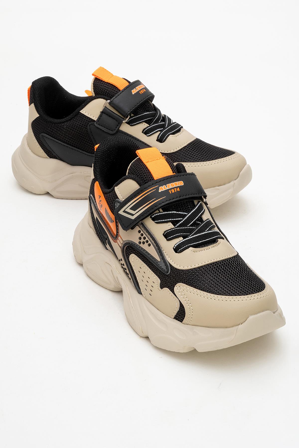 Cırtlı Bağlı Anorak Çocuk Spor Ayakkabı 31-35 BEJ SİYAH - Görsel 2