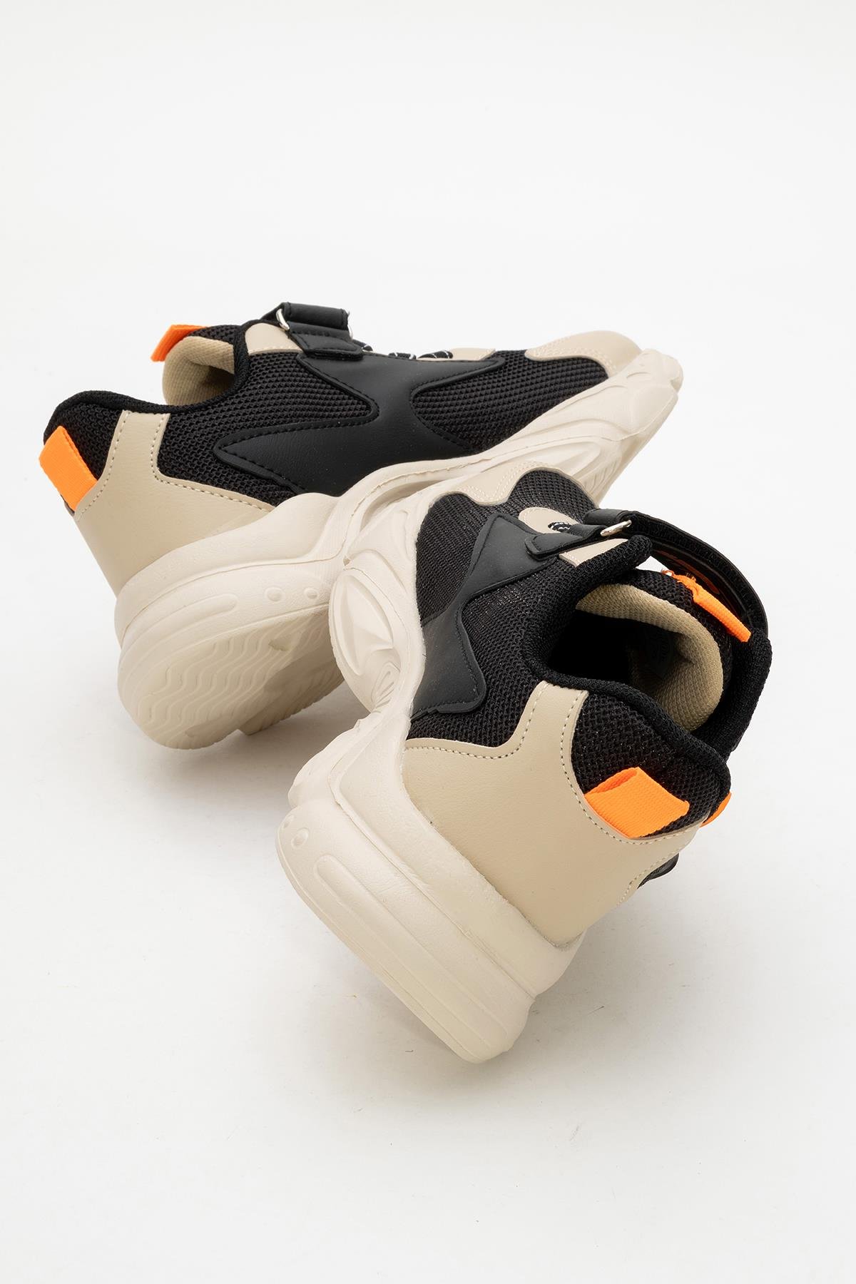 Cırtlı Bağlı Anorak Çocuk Spor Ayakkabı 31-35 BEJ SİYAH - Görsel 5