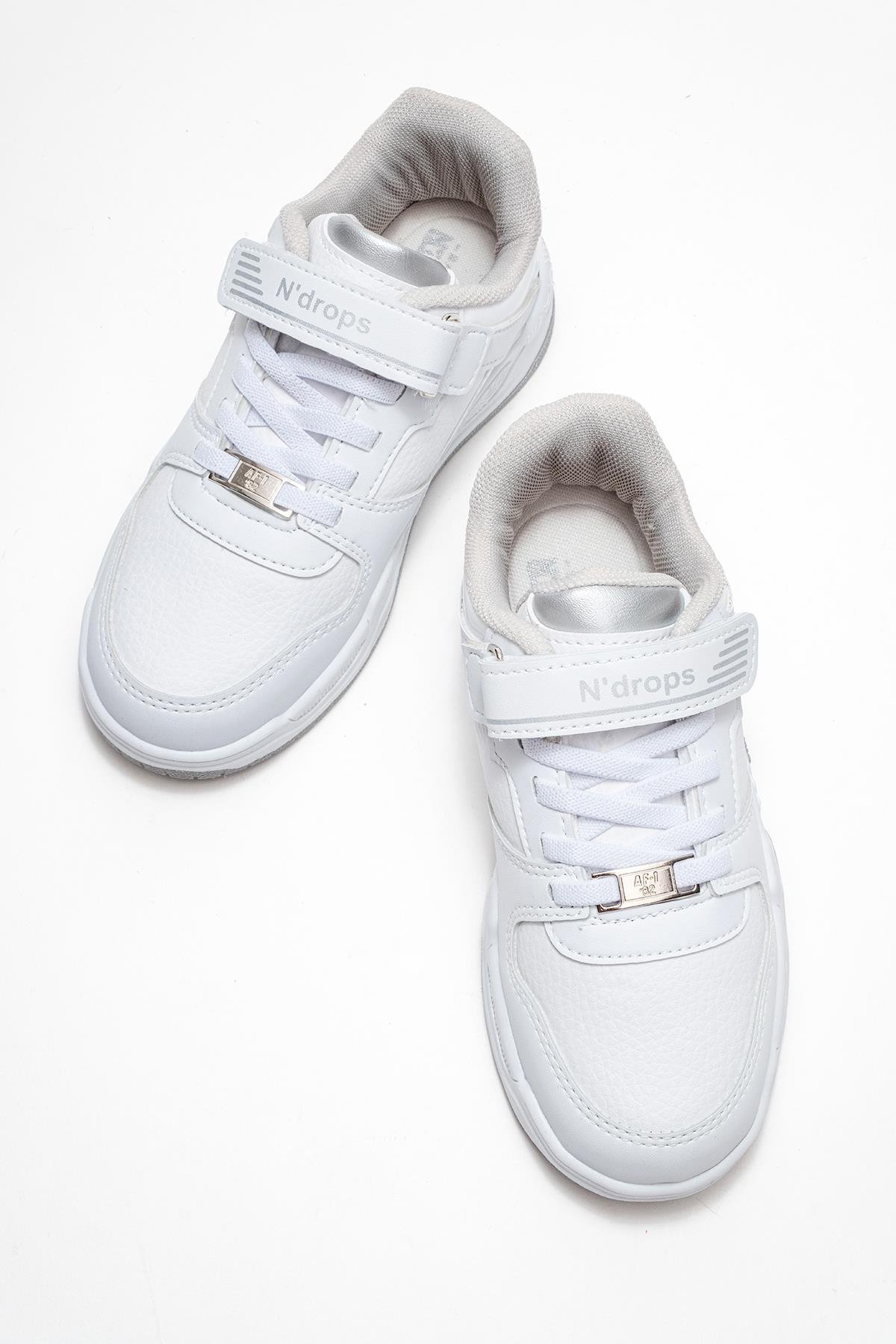 Cırtlı Çocuk Spor Ayakkabı ; BEYAZ GRİ - Görsel 6