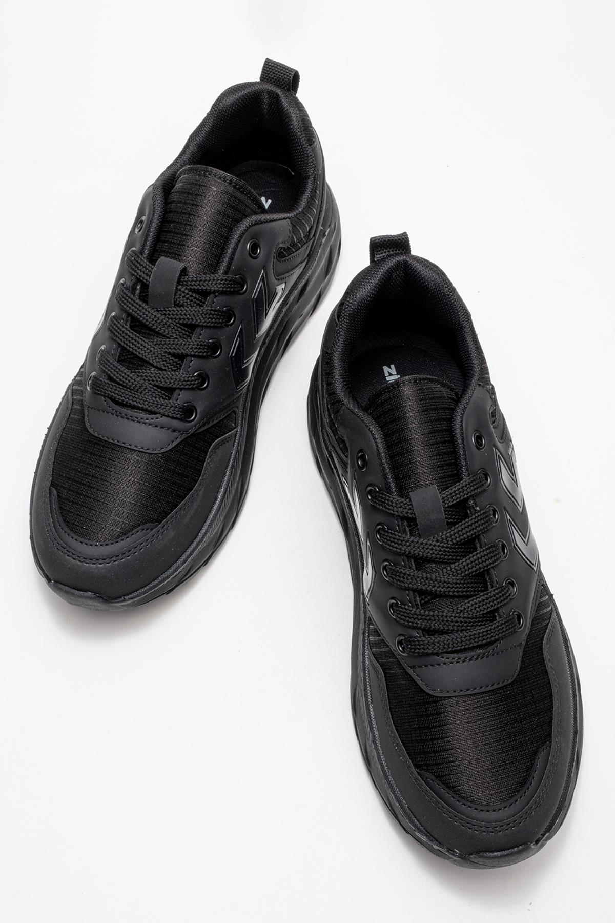 Bağcıklı Erkek Spor Ayakkabı SİYAH SİYAH - Görsel 6