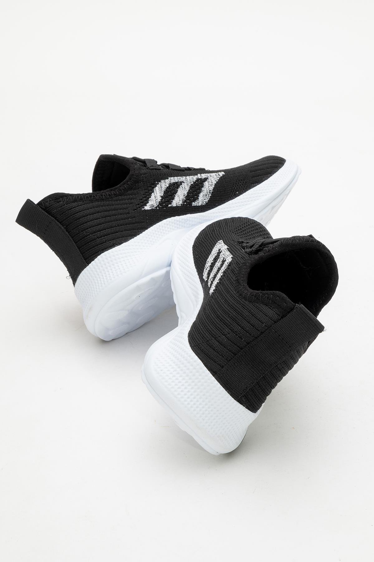 Triko Çocuk Spor Ayakkabı 31-35 SİYAH BEYAZ - Görsel 5