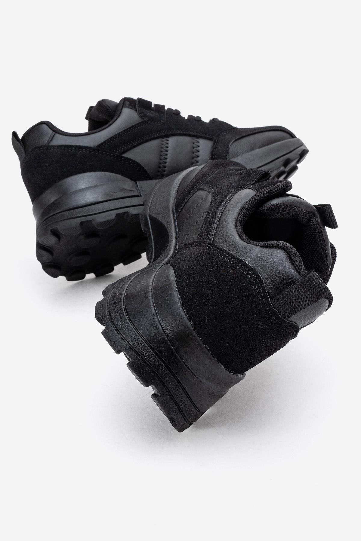 Bağcılklı Kadın Spor Ayakkabı SİYAH SİYAH - Görsel 5