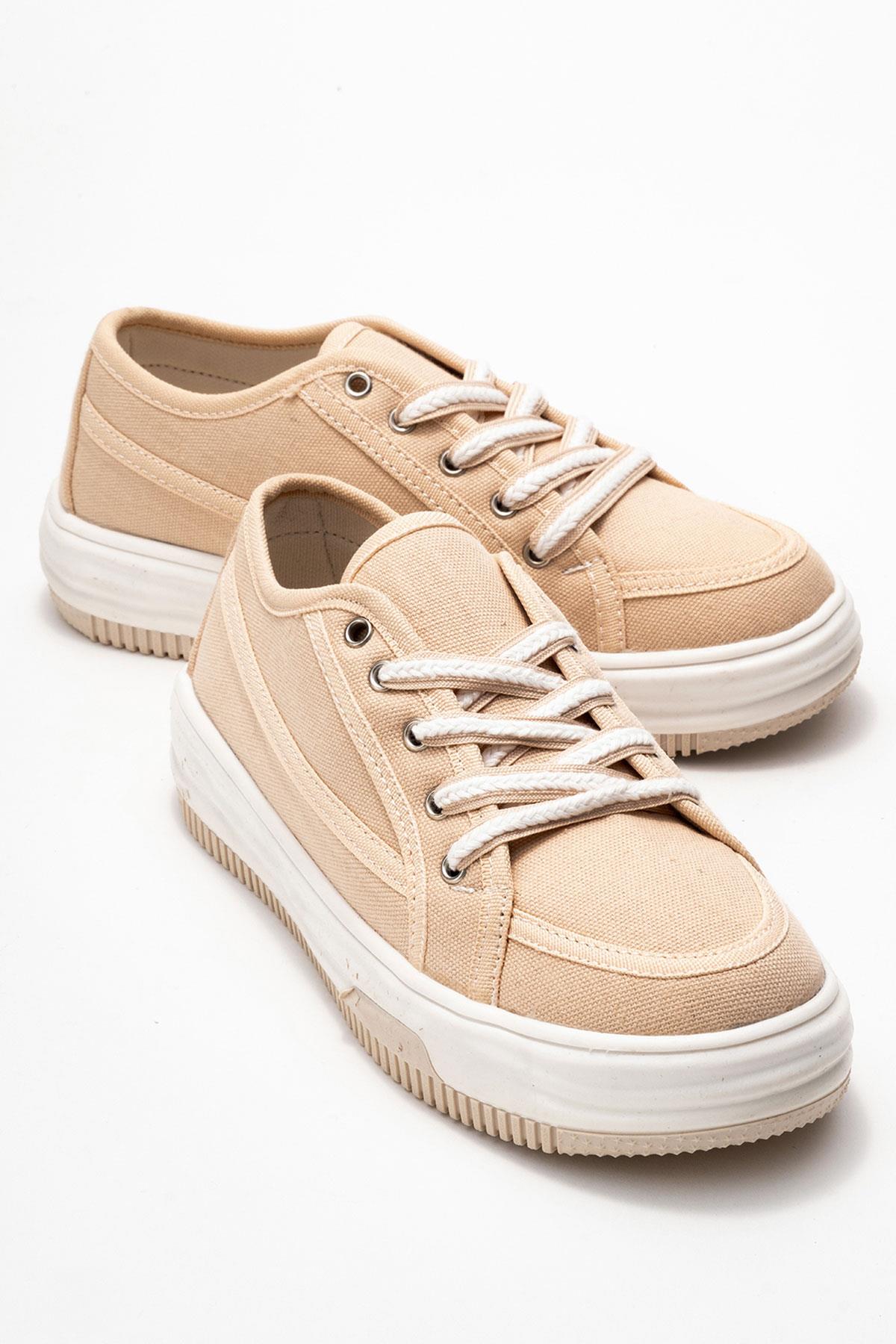 Keten Kadın Spor Ayakkabı BEJ BEYAZ - Görsel 2