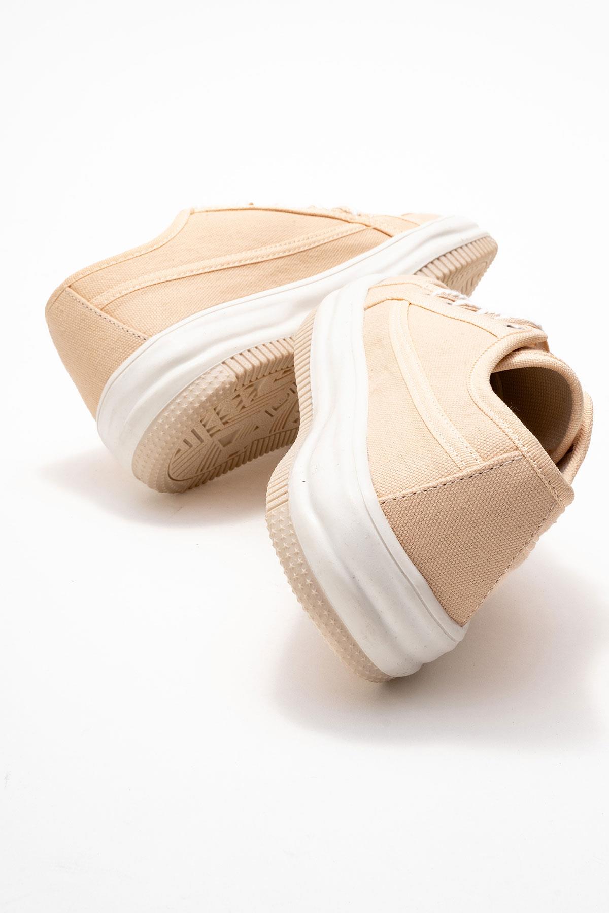Keten Kadın Spor Ayakkabı BEJ BEYAZ - Görsel 5