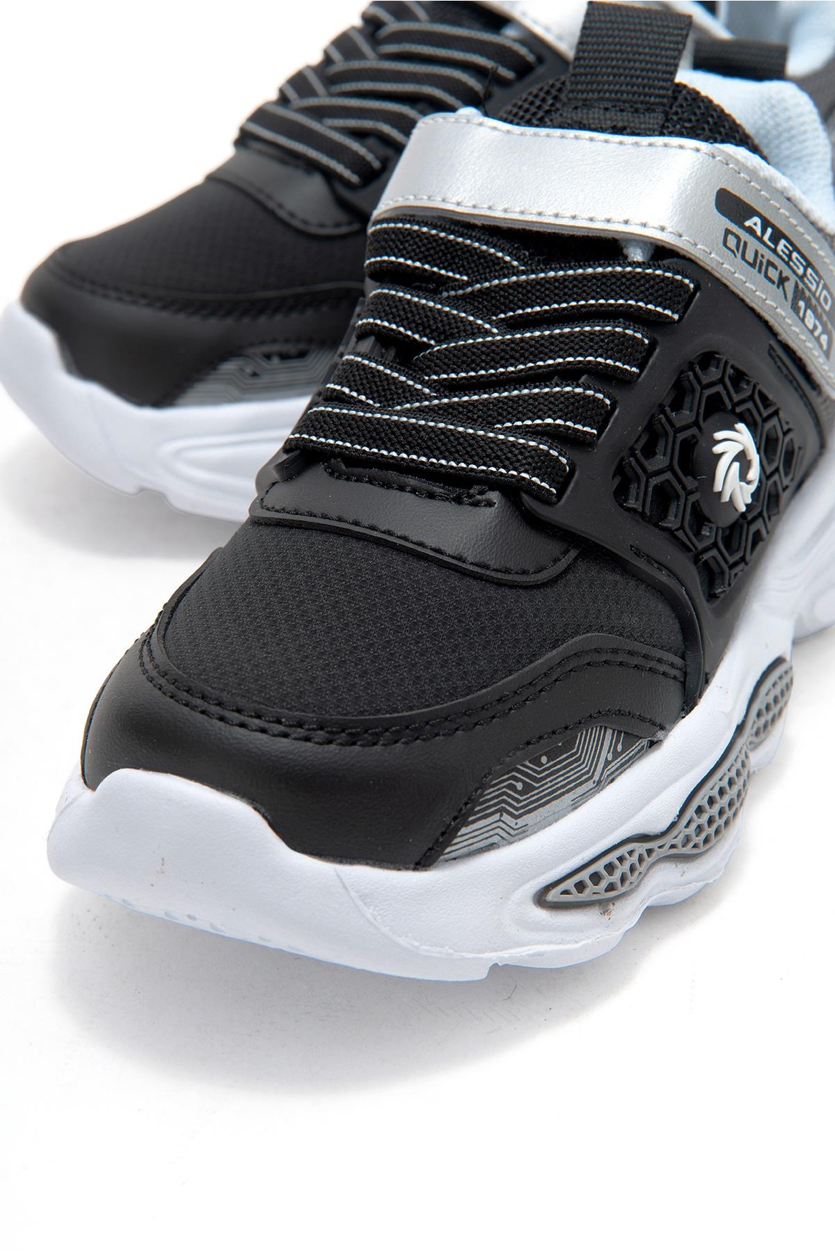 Bağcıklı Cırtlı Çocuk Spor Ayakkabı; SİYAH FÜME - Görsel 4