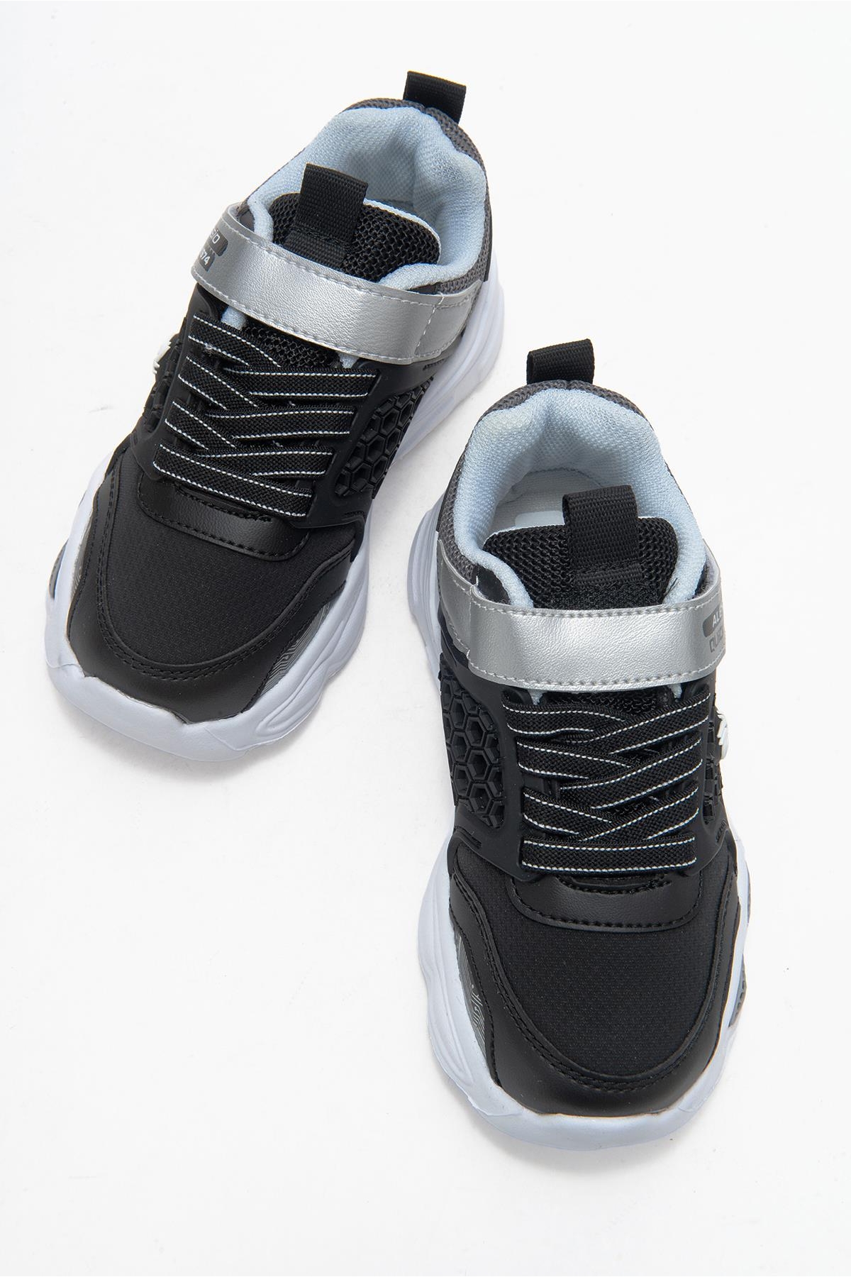 Bağcıklı Cırtlı Çocuk Spor Ayakkabı; SİYAH FÜME - Görsel 6