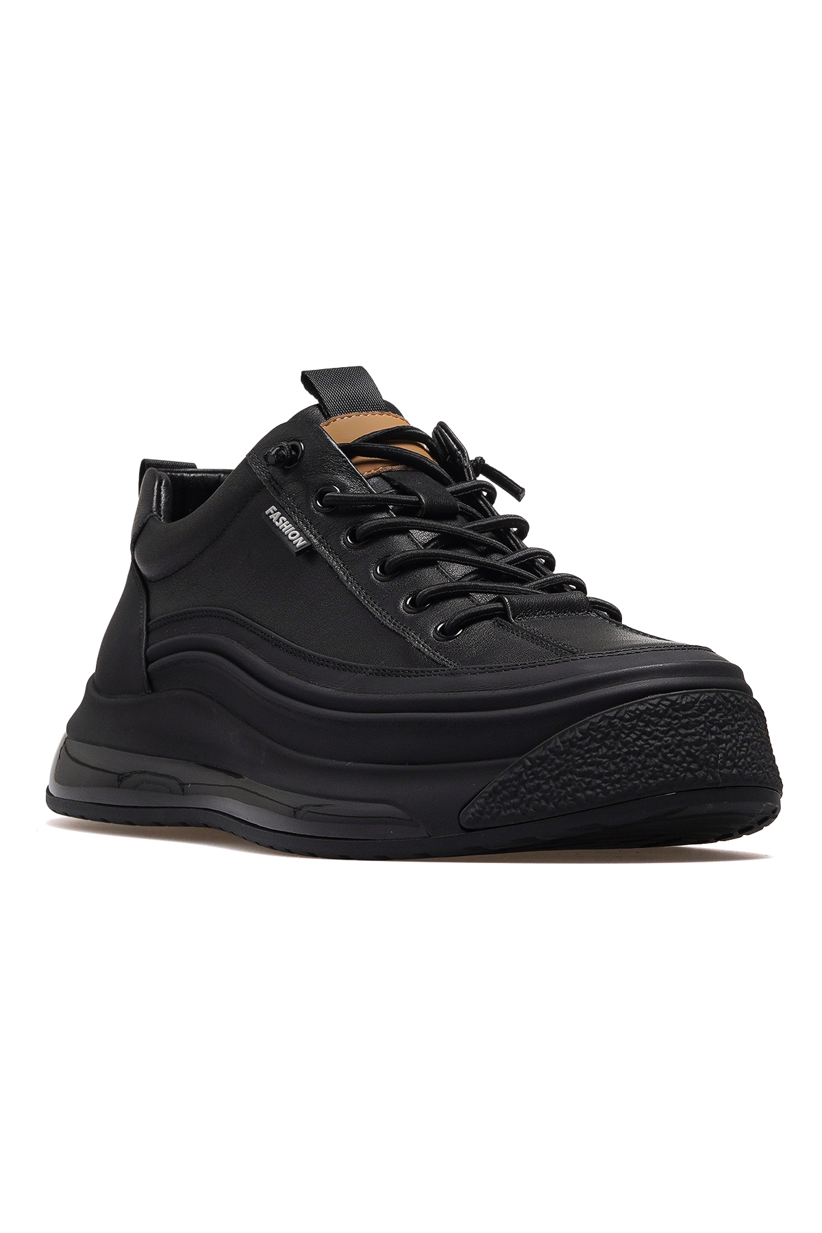 Erkek Hakiki Deri Casual Günlük Ayakkabı 25k Ykö-22114 M Siyah - Görsel 5