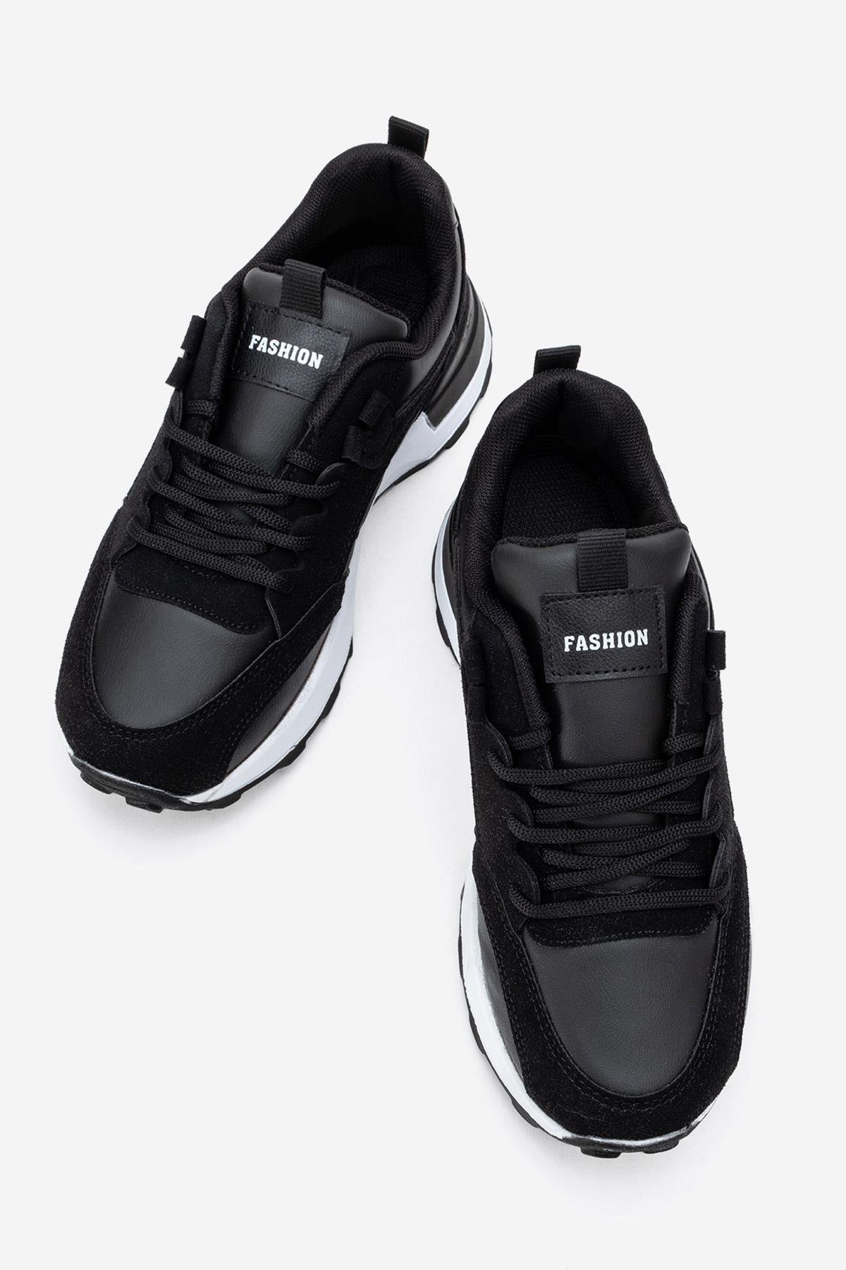 Bağcılklı Kadın Spor Ayakkabı SİYAH BEYAZ - Görsel 6