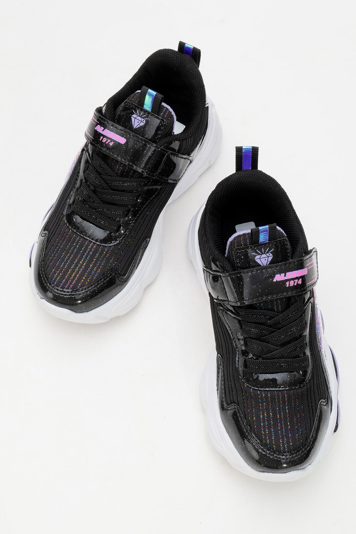 Cırtlı Bağlı Anorak Çocuk Spor Ayakkabı 26-30 SİYAH BEYAZ - Görsel 6