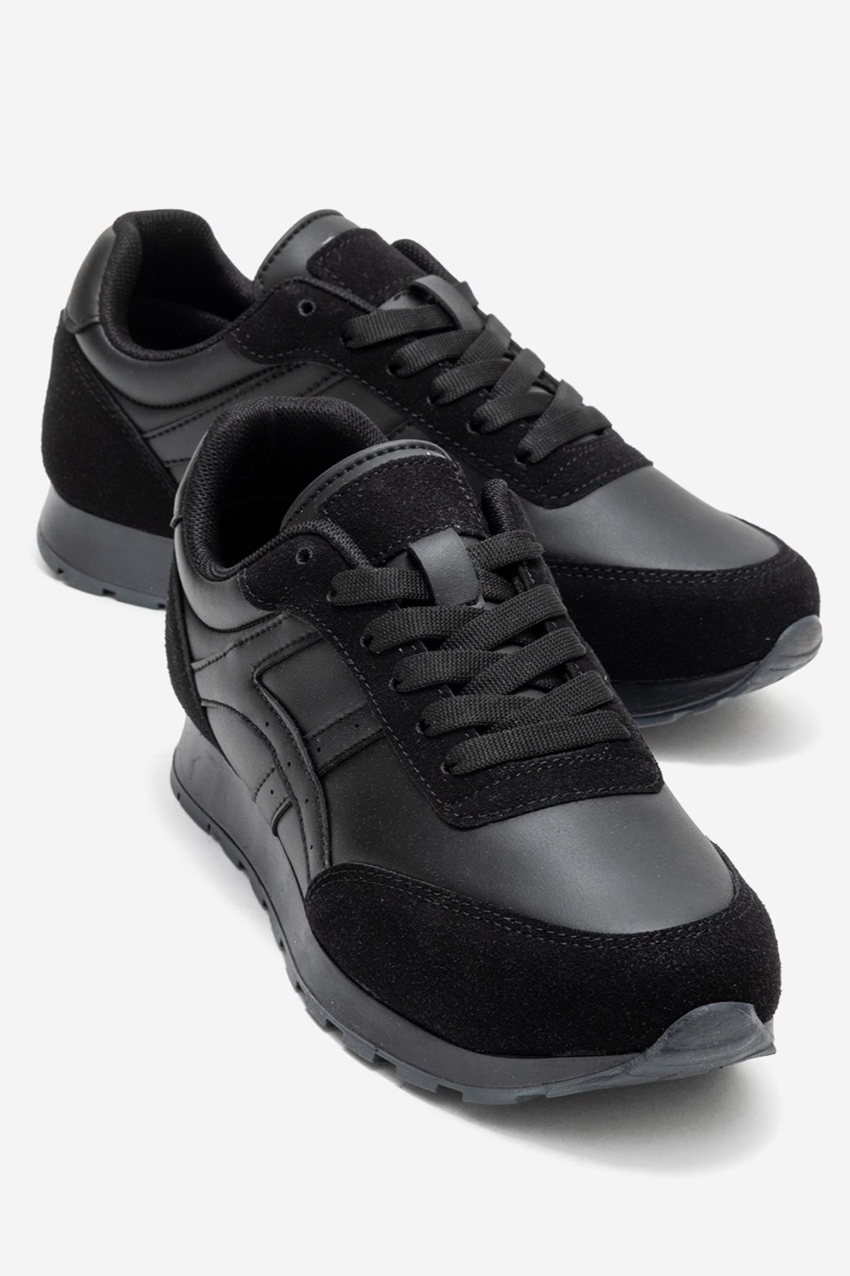 Bağcıklı Kadın Spor Ayakkabı ; SİYAH SİYAH - Görsel 2