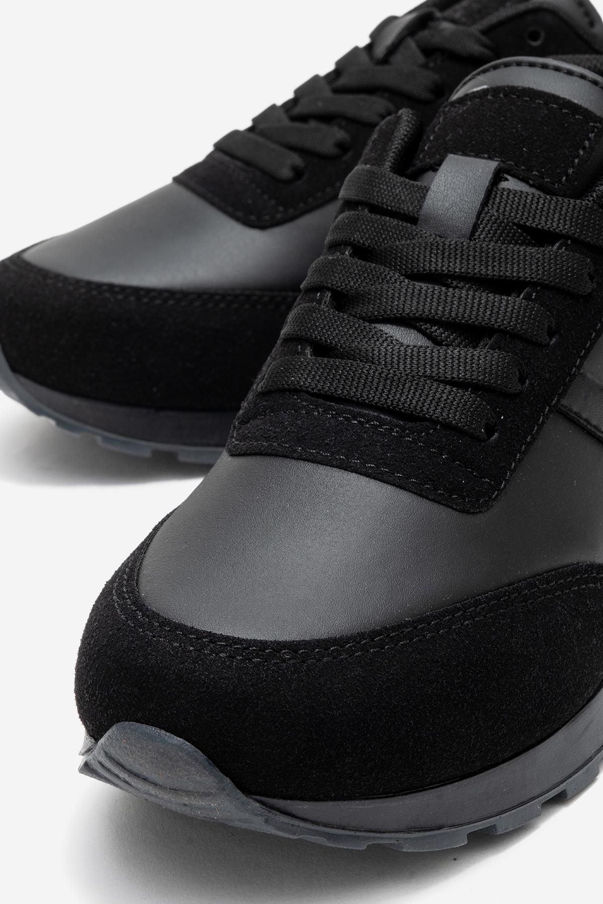 Bağcıklı Kadın Spor Ayakkabı ; SİYAH SİYAH - Görsel 4