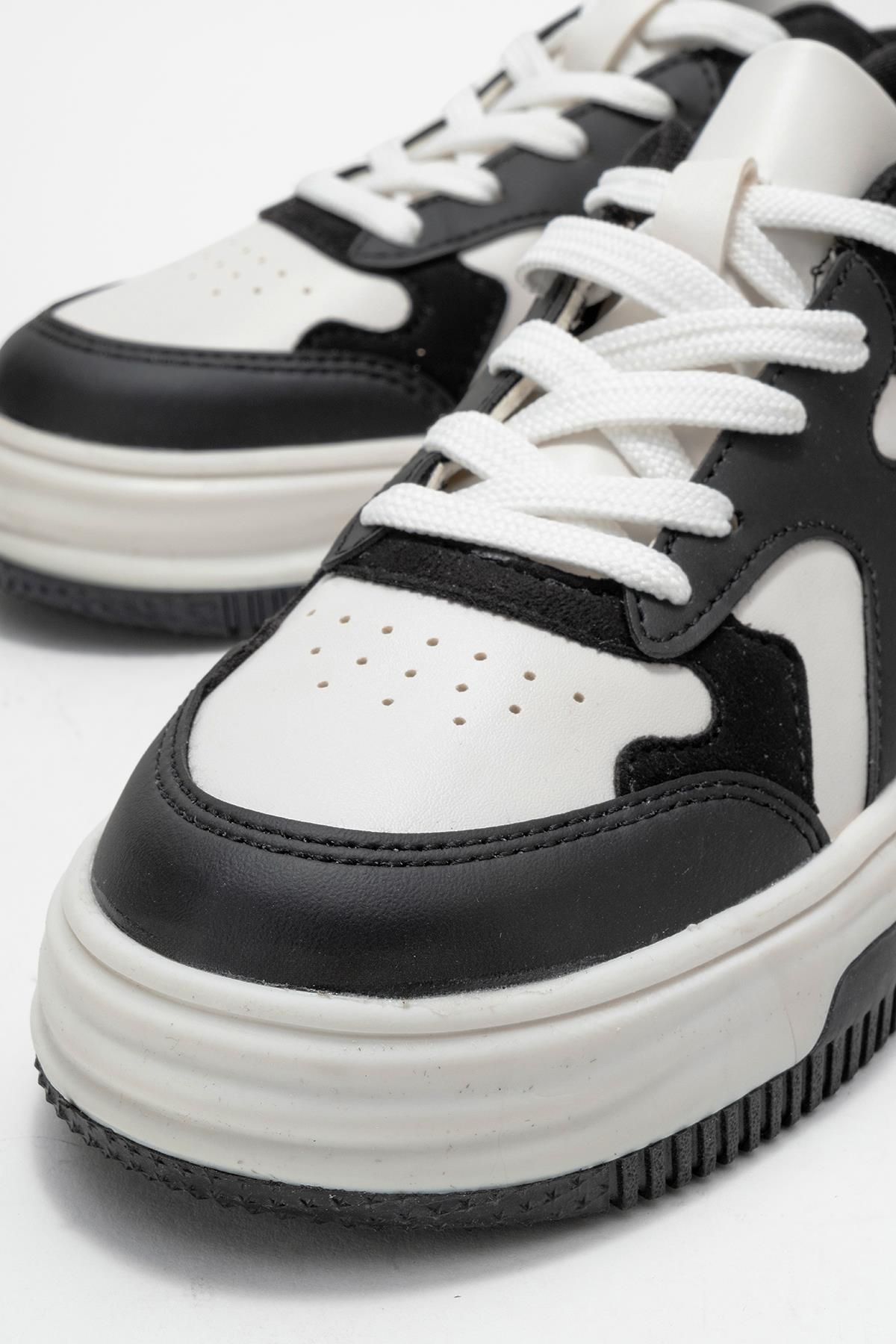 Kadın Spor Ayakkabı BEYAZ SİYAH - Görsel 5