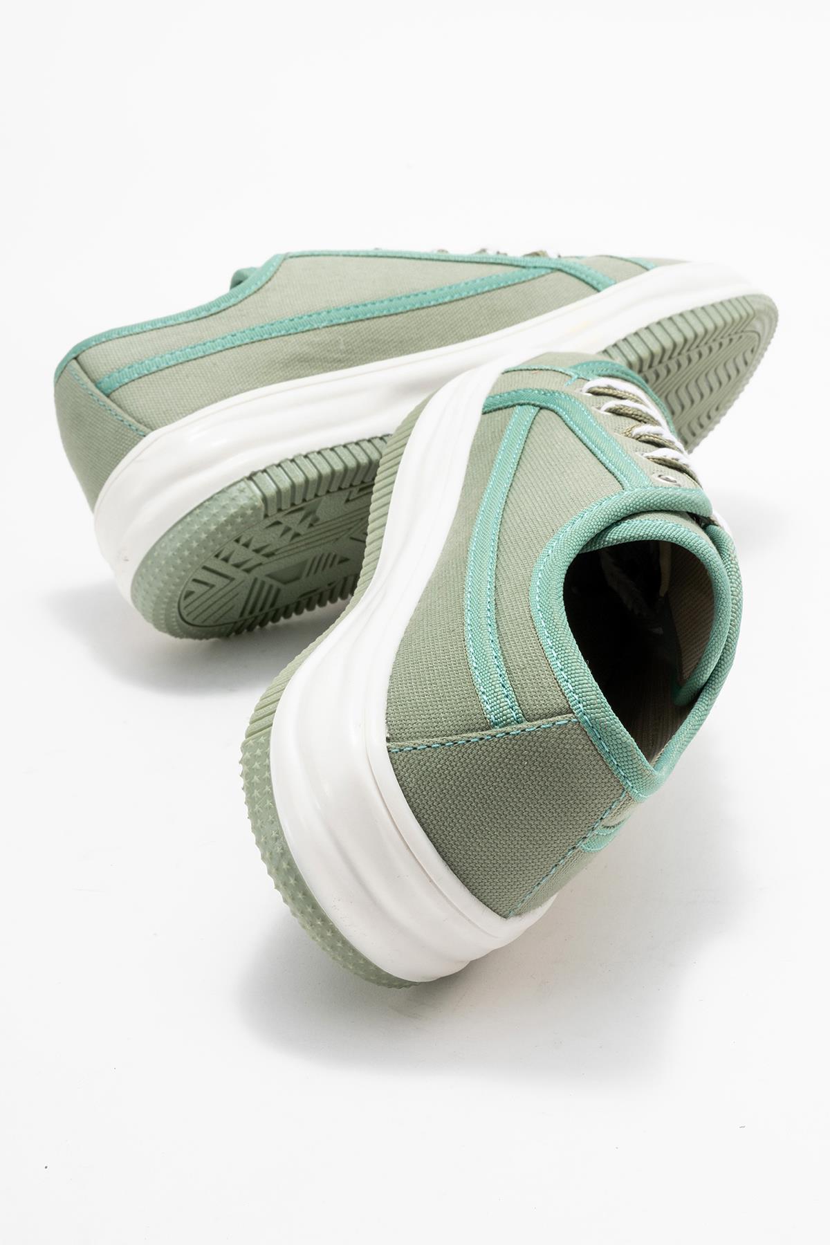 Keten Kadın Spor Ayakkabı YEŞİL BEYAZ - Görsel 6