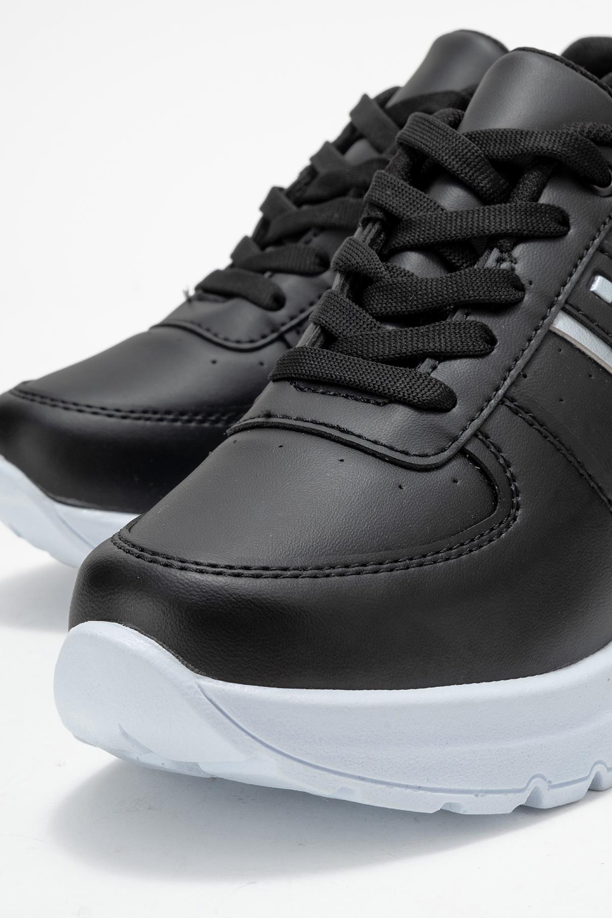 Kadın Spor Ayakkabı; SİYAH BEYAZ TABAN - Görsel 4