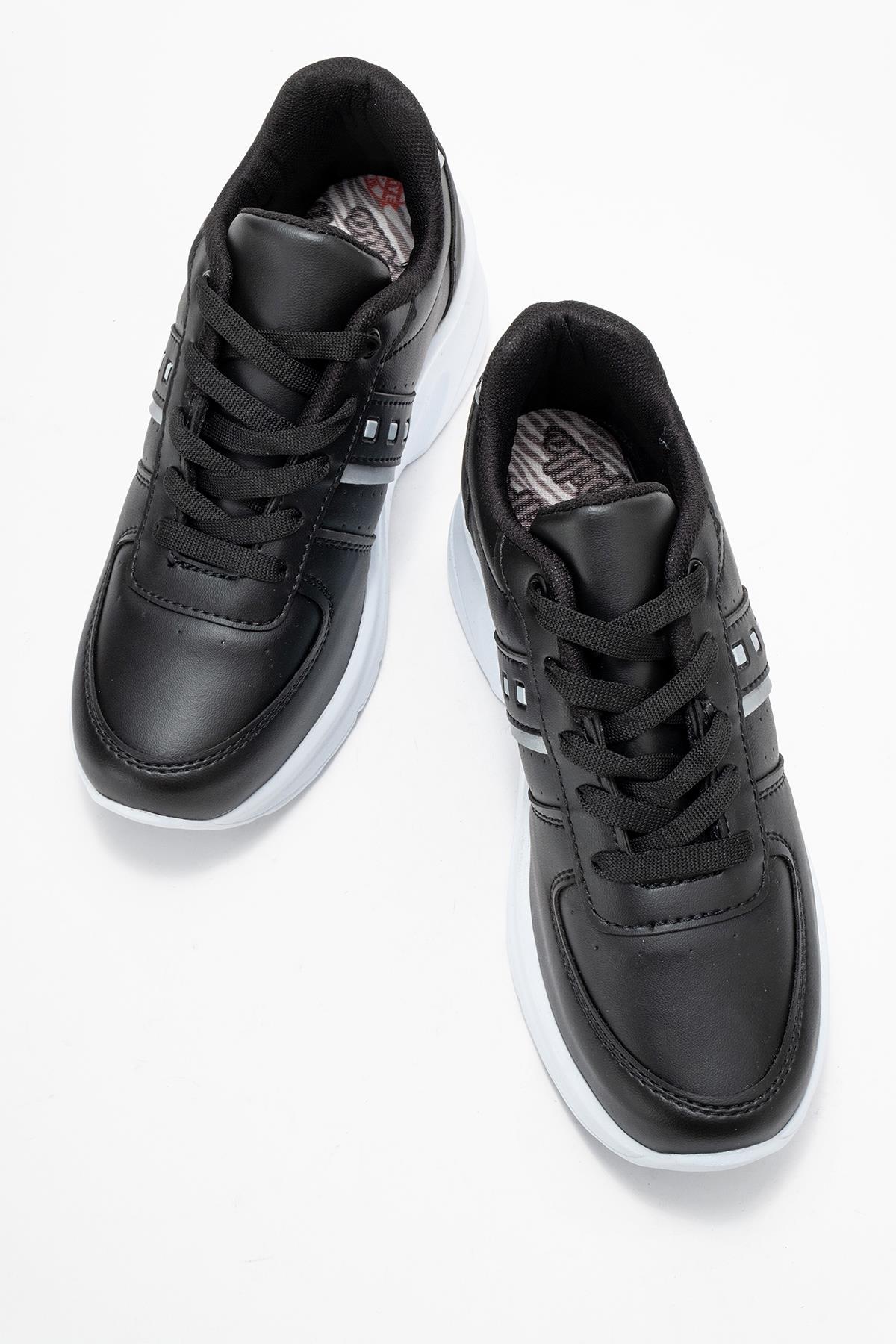 Kadın Spor Ayakkabı; SİYAH BEYAZ TABAN - Görsel 6