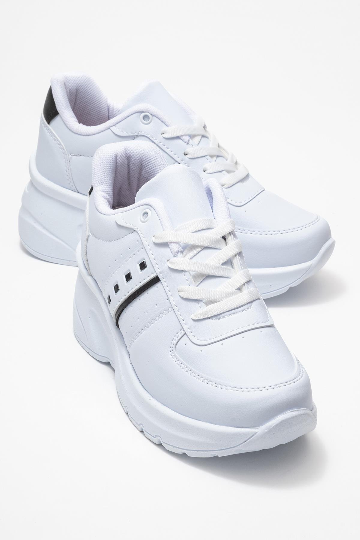 Kadın Spor Ayakkabı; BEYAZ SİYAH - Görsel 2