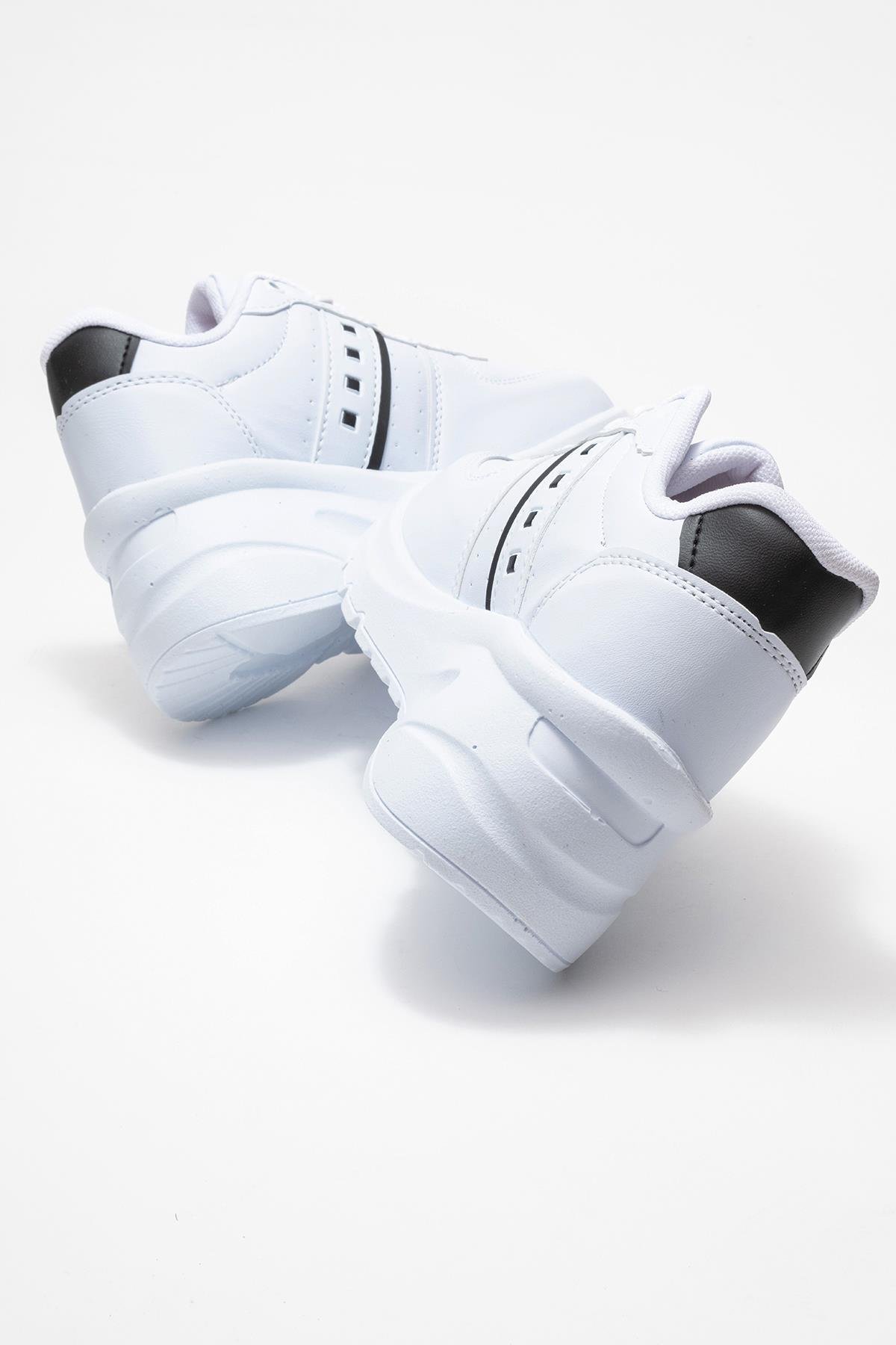 Kadın Spor Ayakkabı; BEYAZ SİYAH - Görsel 5