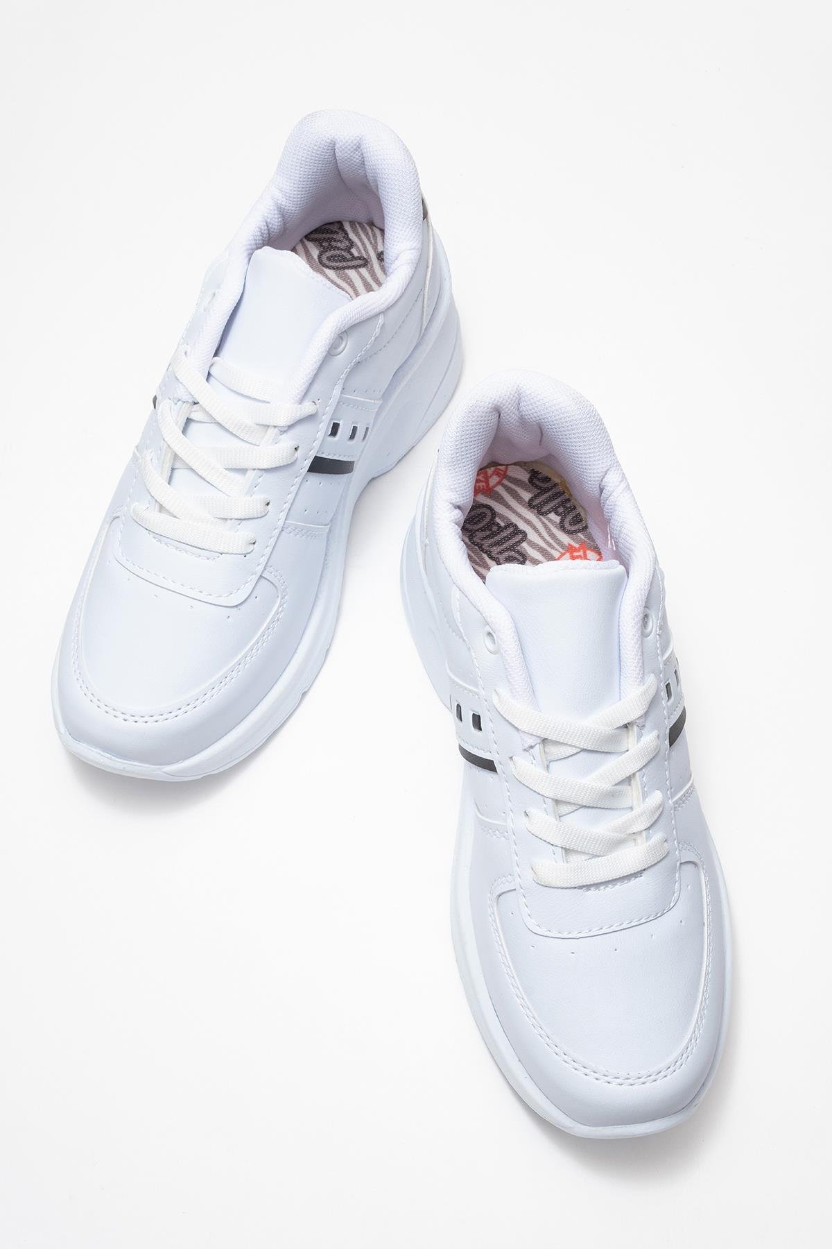 Kadın Spor Ayakkabı; BEYAZ SİYAH - Görsel 6