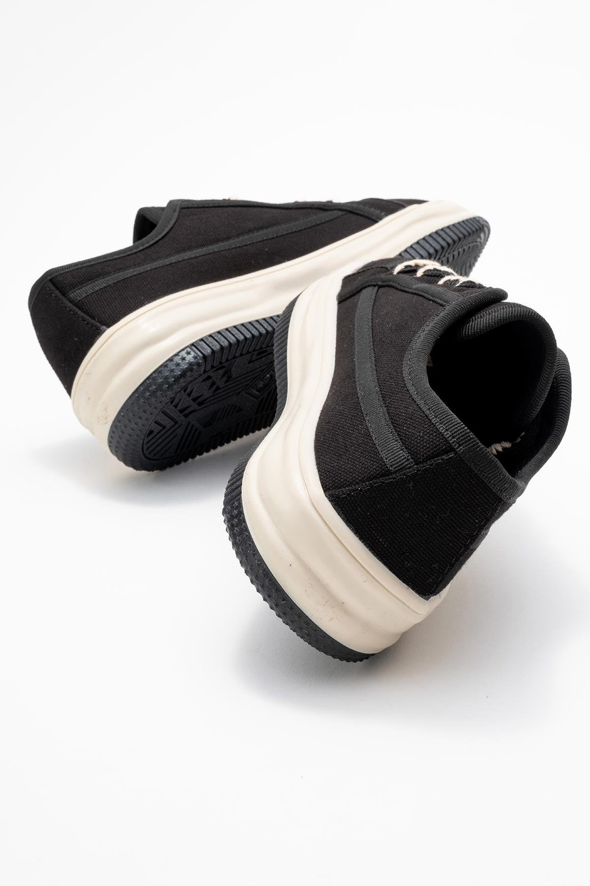 Keten Kadın Spor Ayakkabı SİYAH BEYAZ - Görsel 5