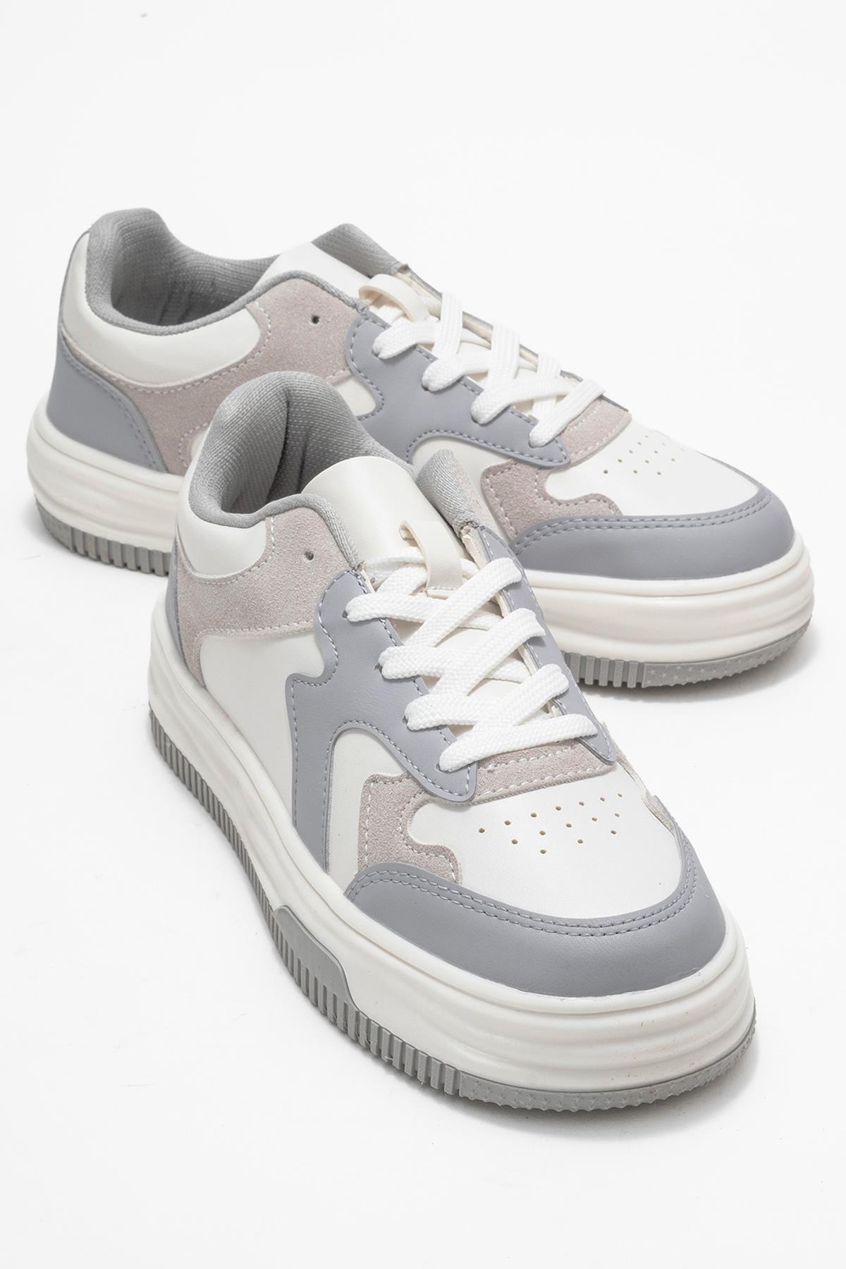 Kadın Spor Ayakkabı GRİ BEYAZ - Görsel 2